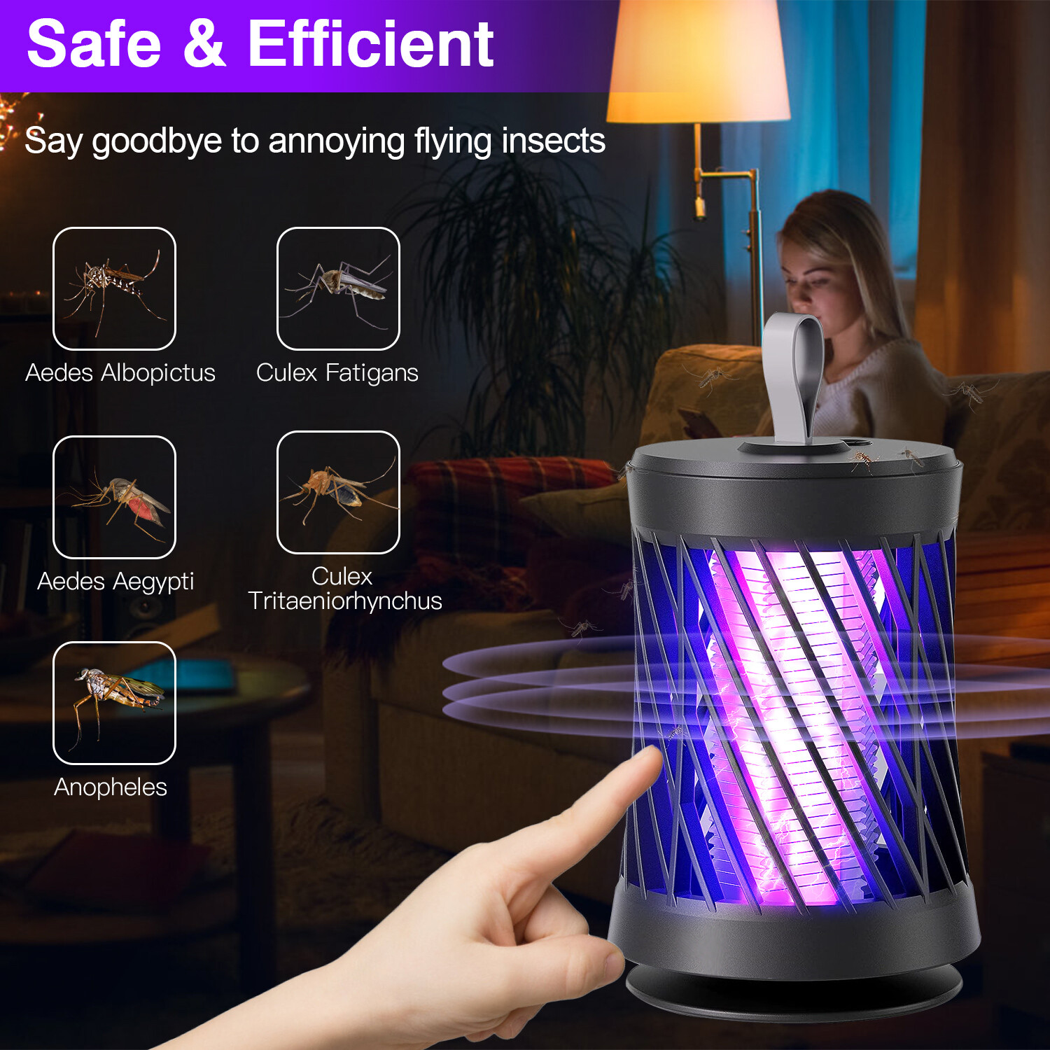 Electric Fly Bug Zapper Mosquito Insect ​Killer UV Lamp Indoor Trap Pest Catche