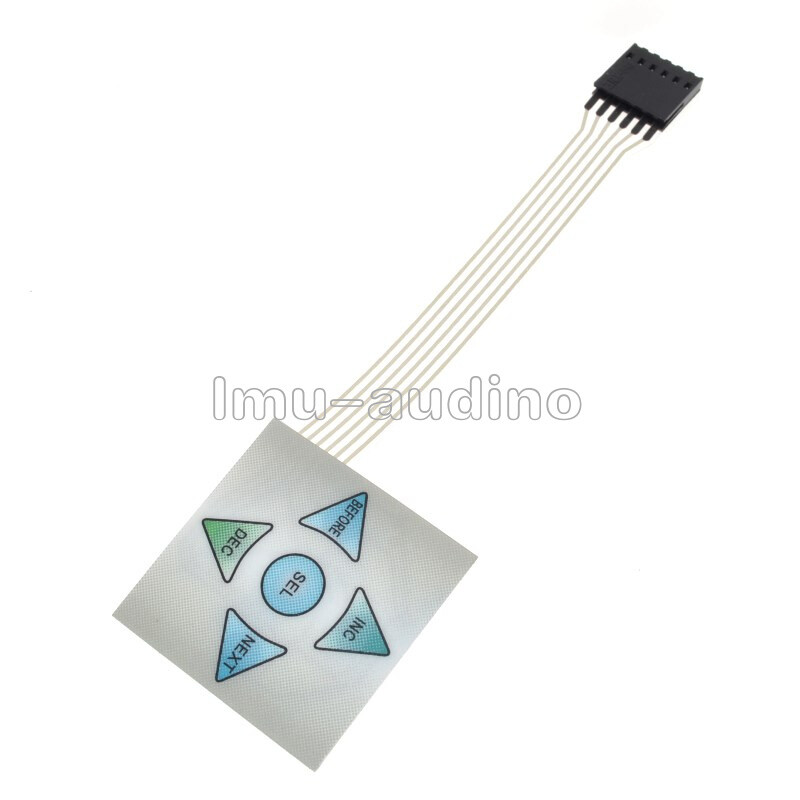 1x5 Matrix Array 5Key Membrane Switch Keypad Keyboard 1*5 Keys 40*40mm NEW
