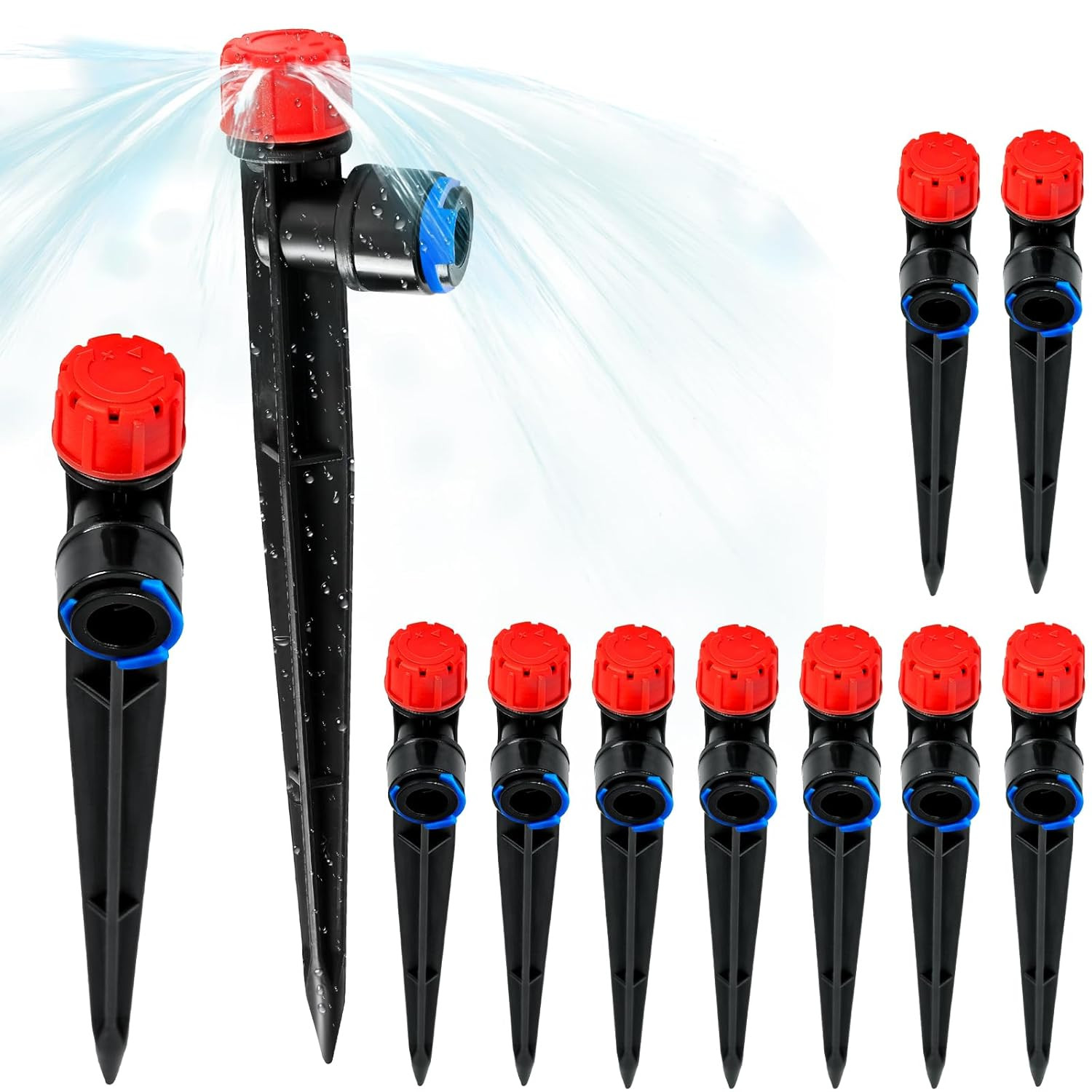 10PCS 1/4 Inch Tubing Drip Irrigation Emitters Sprayer, Emitter Sprayer with Sta