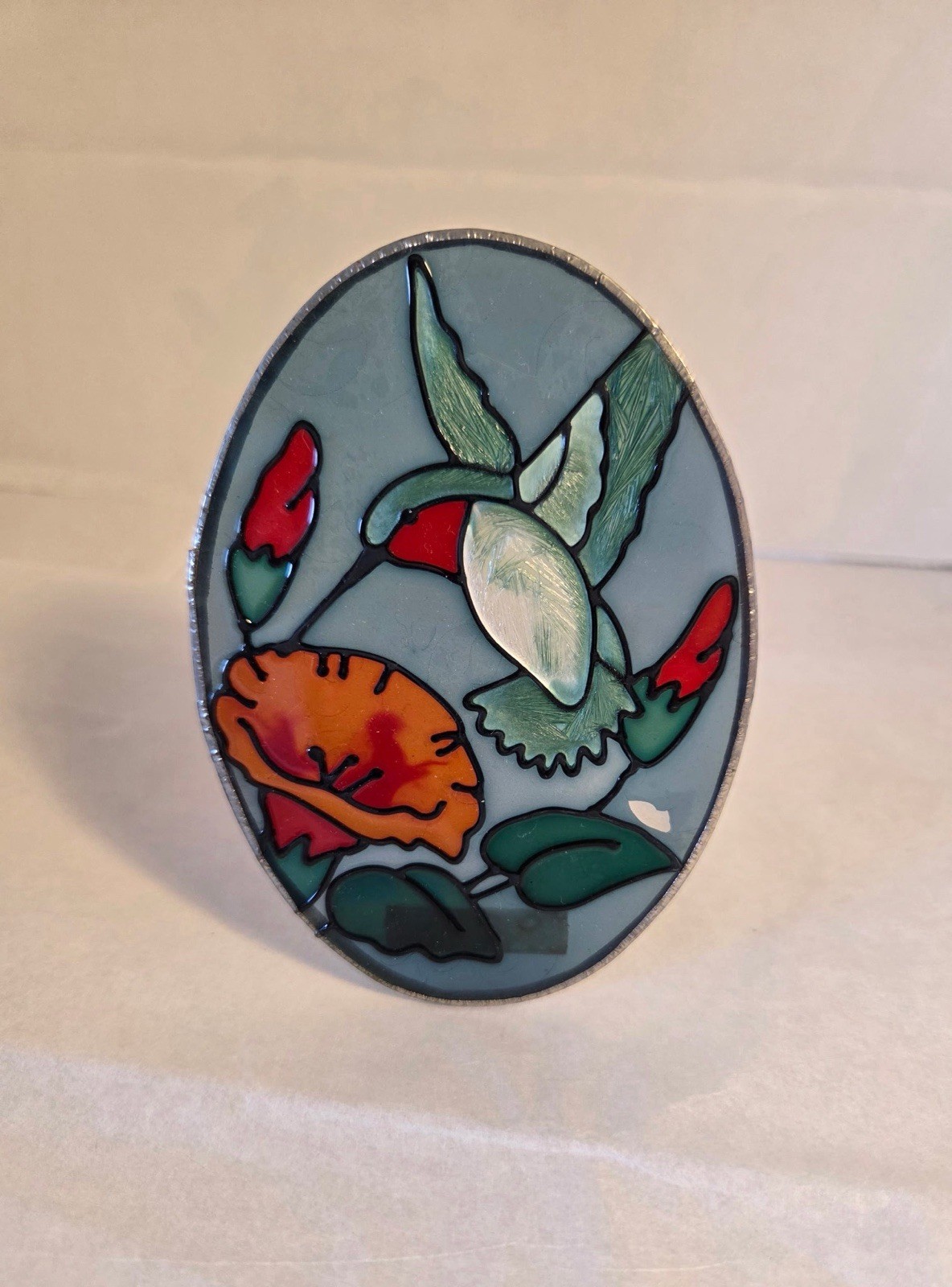 Stained Glass Style Hummingbird Night Light Surround