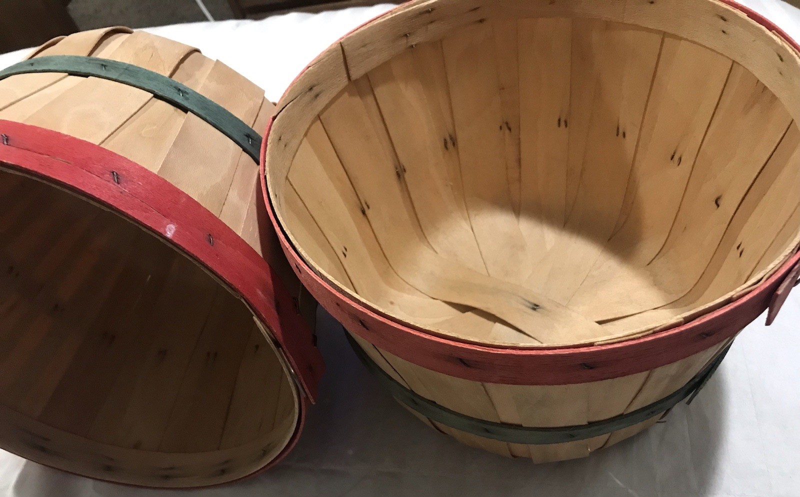 2 Farmhouse Decor Rustic Apple Bushel Baskets