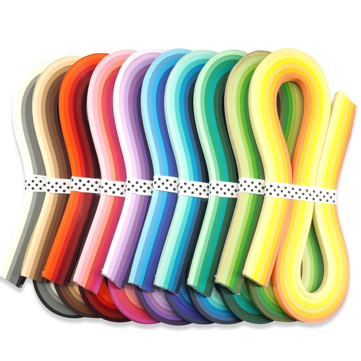 JUYA Multi-Color Paper Quilling Strips Set 60 Colors 10 Packs 54cm Length Pap...