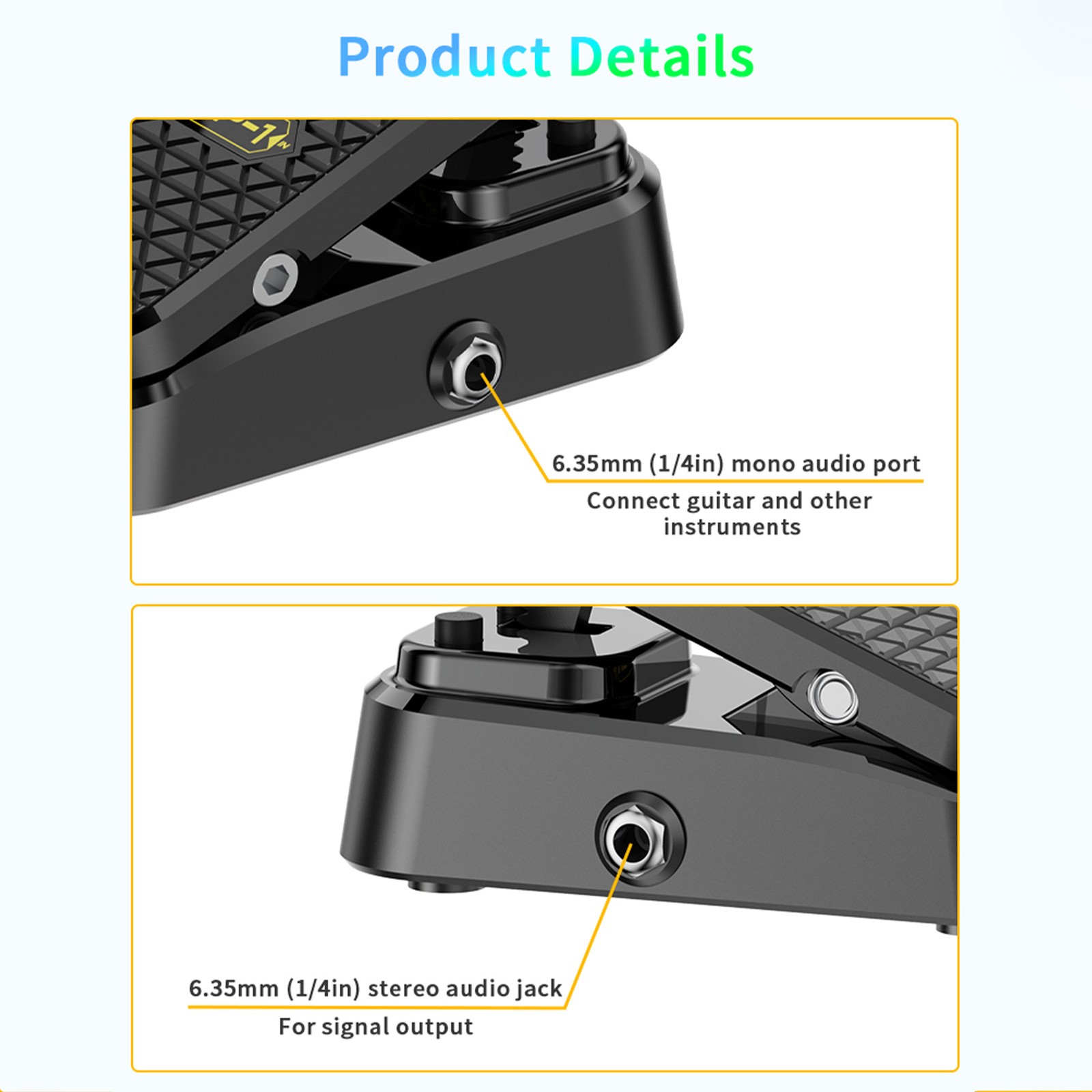 Volume Expression Guitar Effect Pedal Dual Control Silent Stereo Interface V4T2