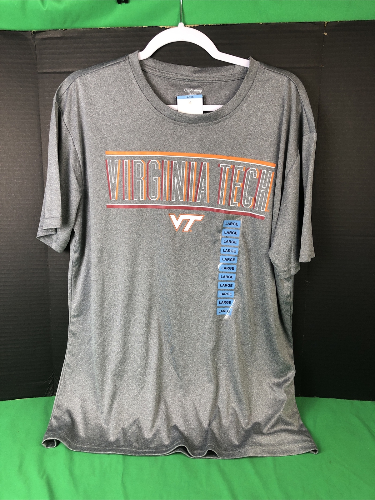 Captivating Virginia Tech Graphic Tee GREY LARGE