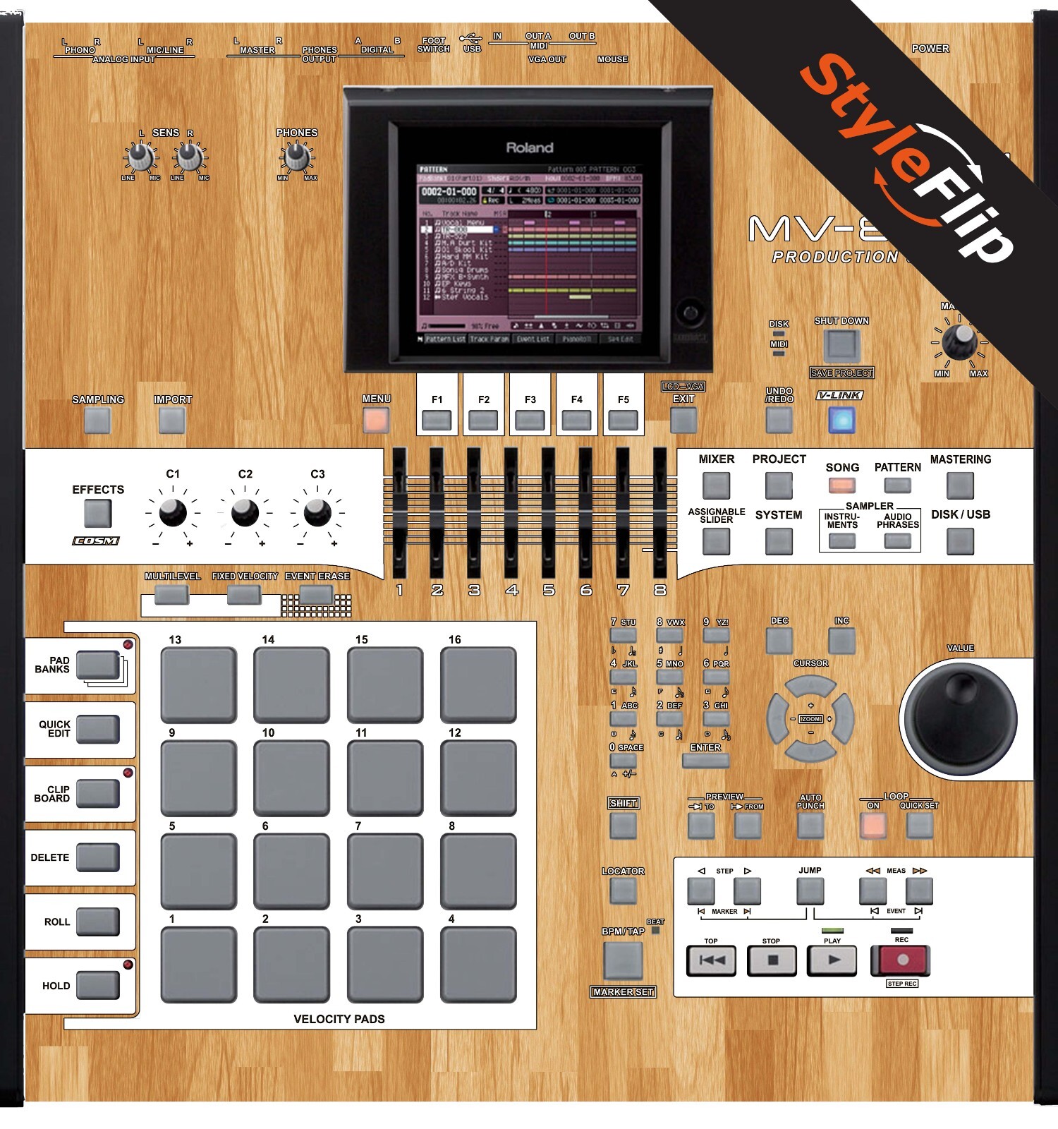 Roland MV 8800 Skins | Wood 5 | Protective Decal | StyleFlip Skins