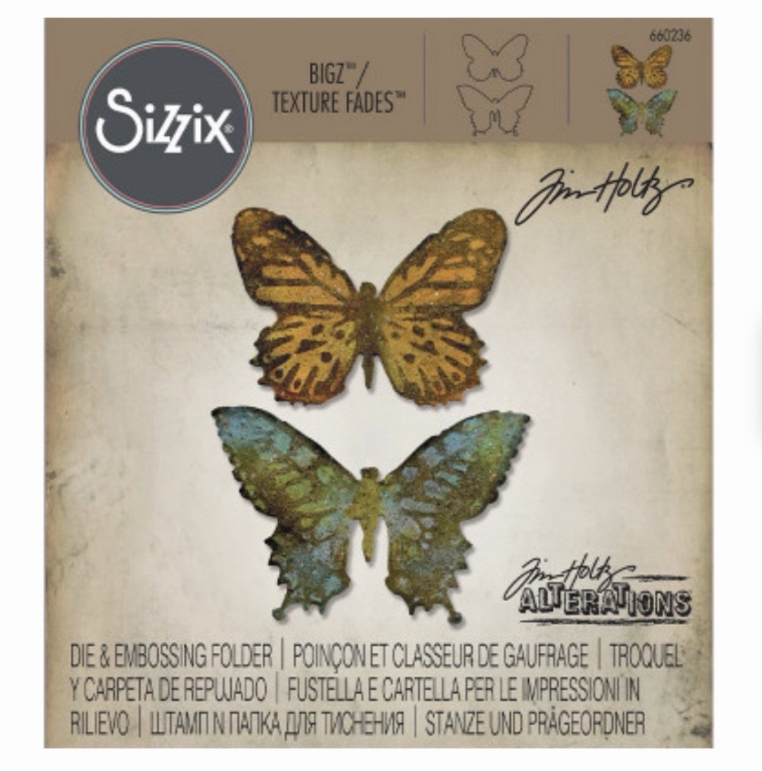 TIM HOLTZ Sizzix **BUTTERFLY DUO** Die BIGZ 660236 Alterations Vintage Spring