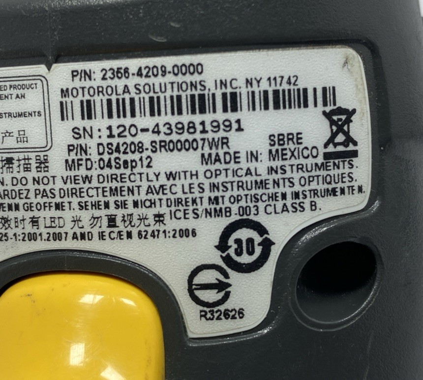 Motorola DS4208-SR00007WR Handheld Barcode Reader W/ Cable TESTED WORKING