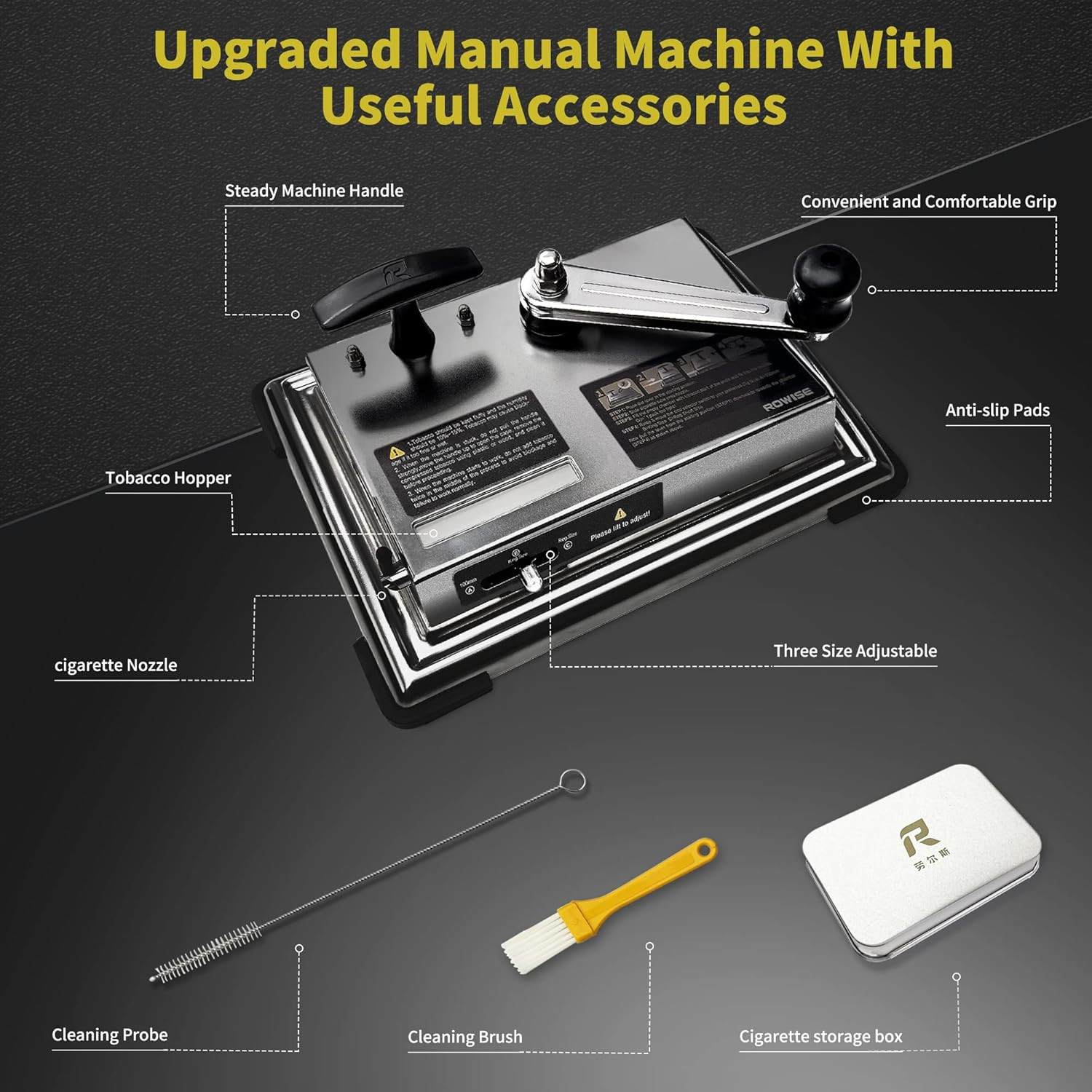 New Version Cigarette Rolling Machine, Portable Manual Cigarette Injector Fits R