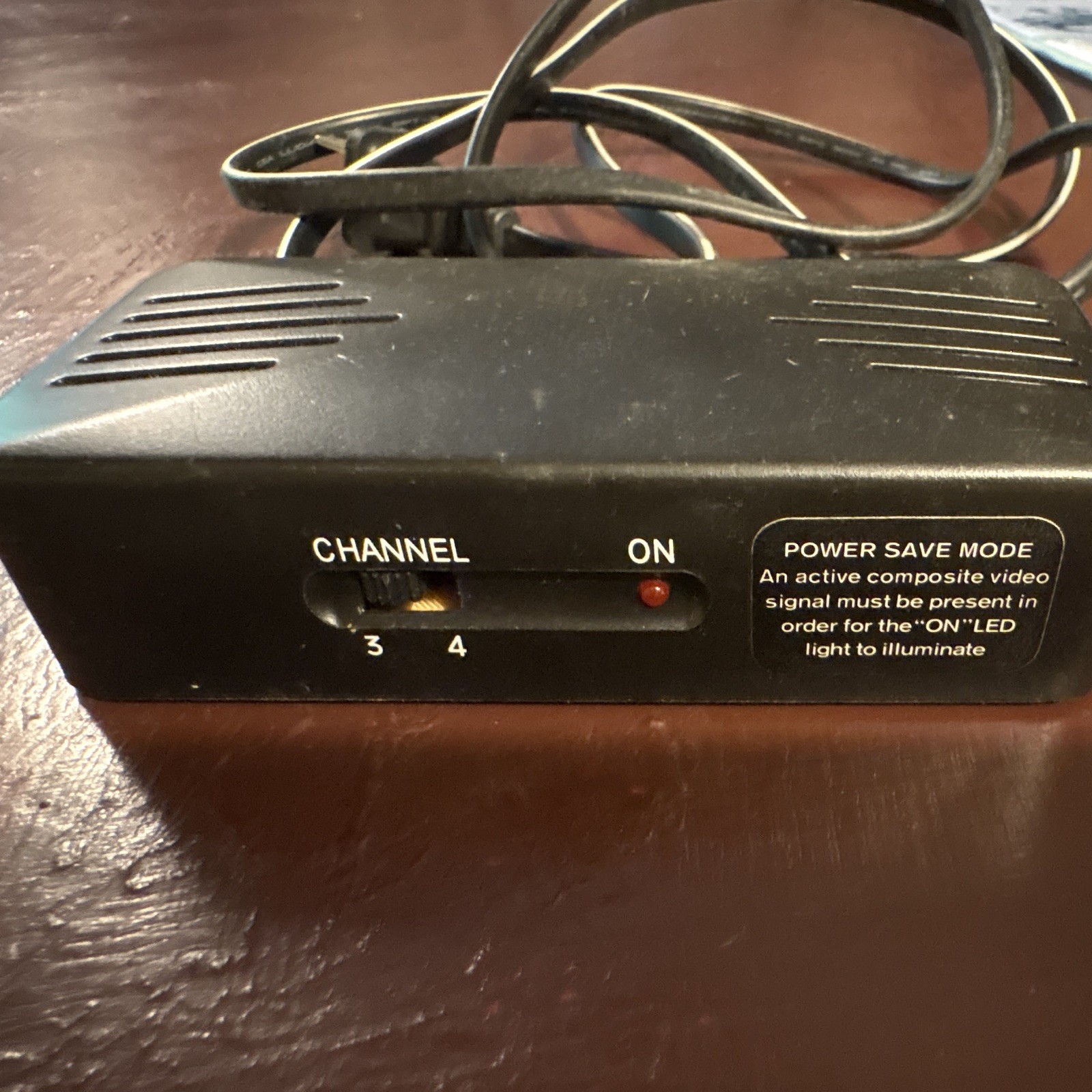 AV Transmitter RCA Composite to RF Coax TV Modulator Ch 3/4 Power Save Black