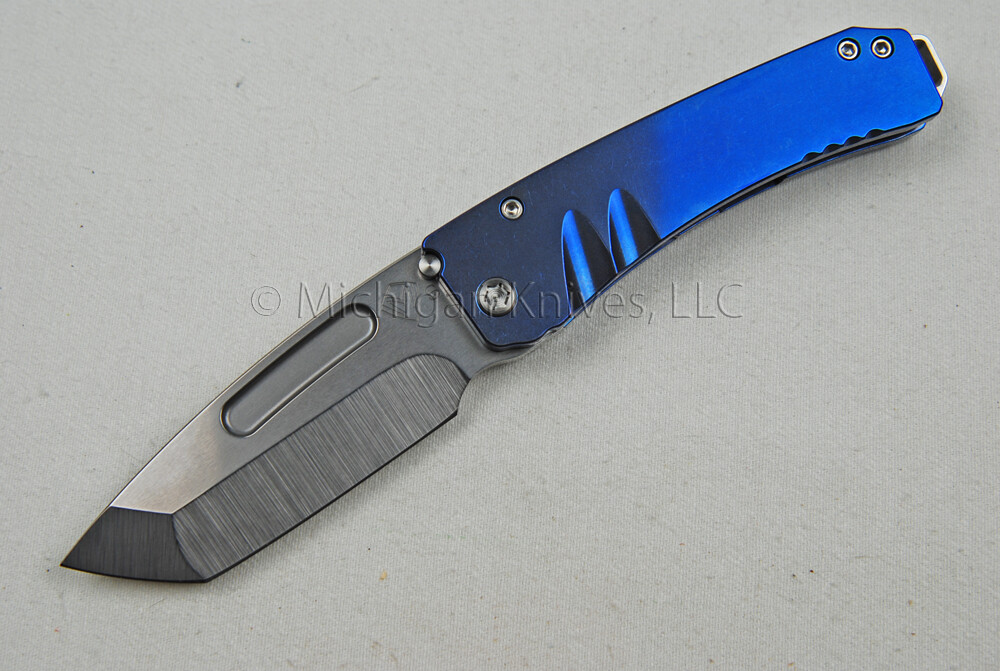 Medford Midi Marauder Knife w/ S35VN (Tum) & Ti Handles (Blue)  w/ Ti Hdw  (487)