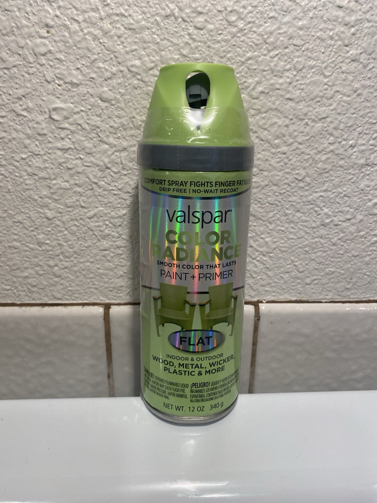 Valspar Color Radiance Flat Spray Paint Primer 84517 Sonic Lime Discontinued