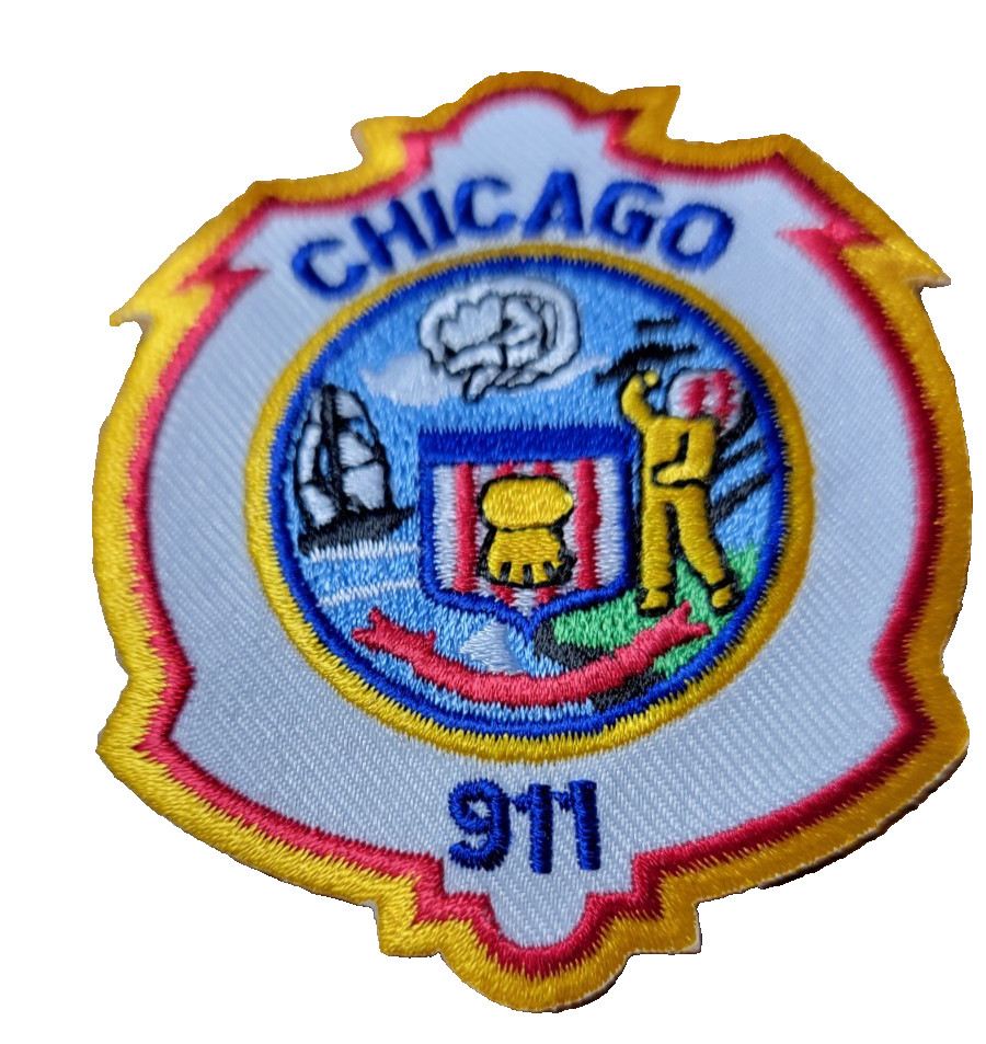 Chicago Illinois 911 Dispatch Patch = 2-3/8" x 3" -- 100% Guaranteed Authentic