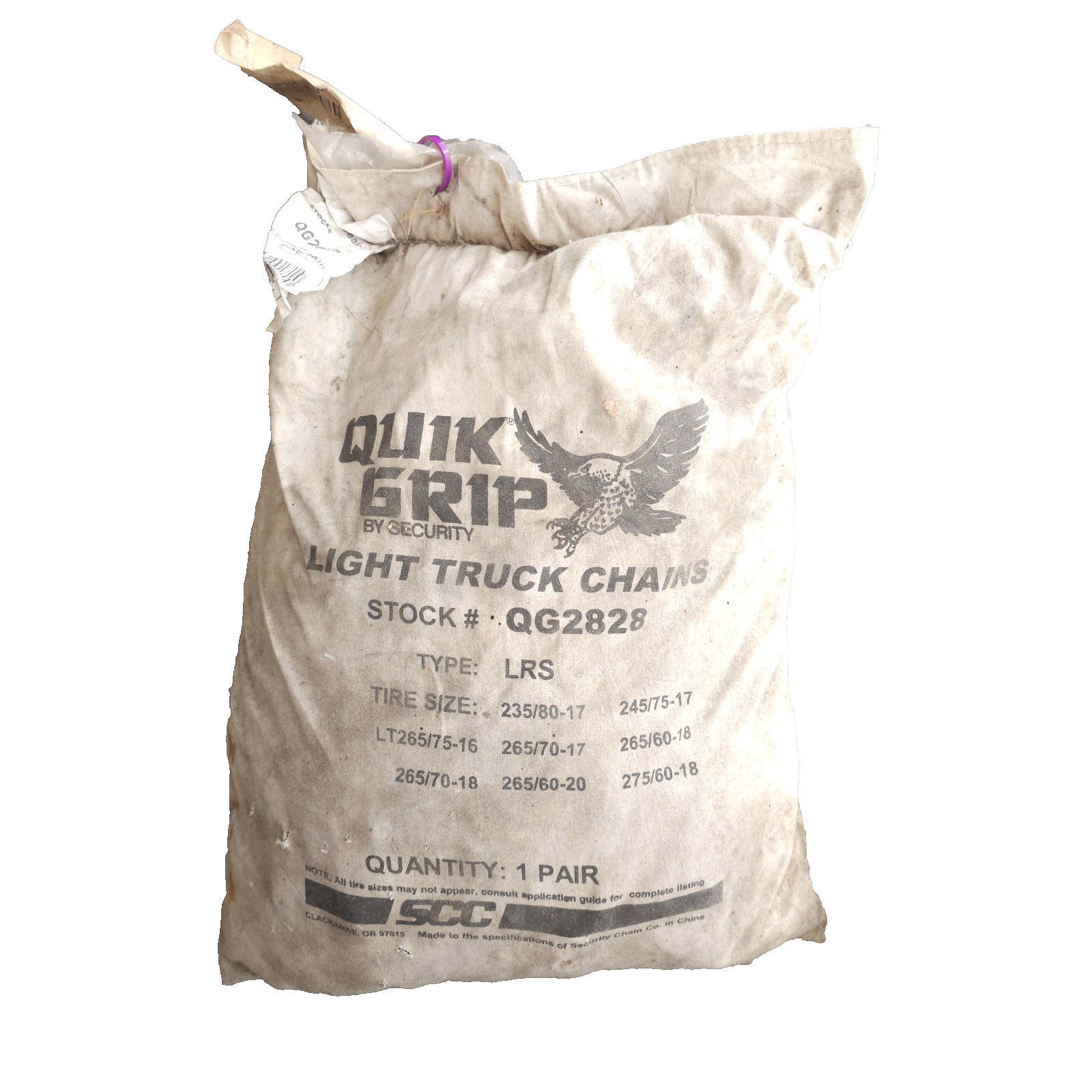 Quick Grip Light Truck Chains QG2828 Type LRS 1 Pair