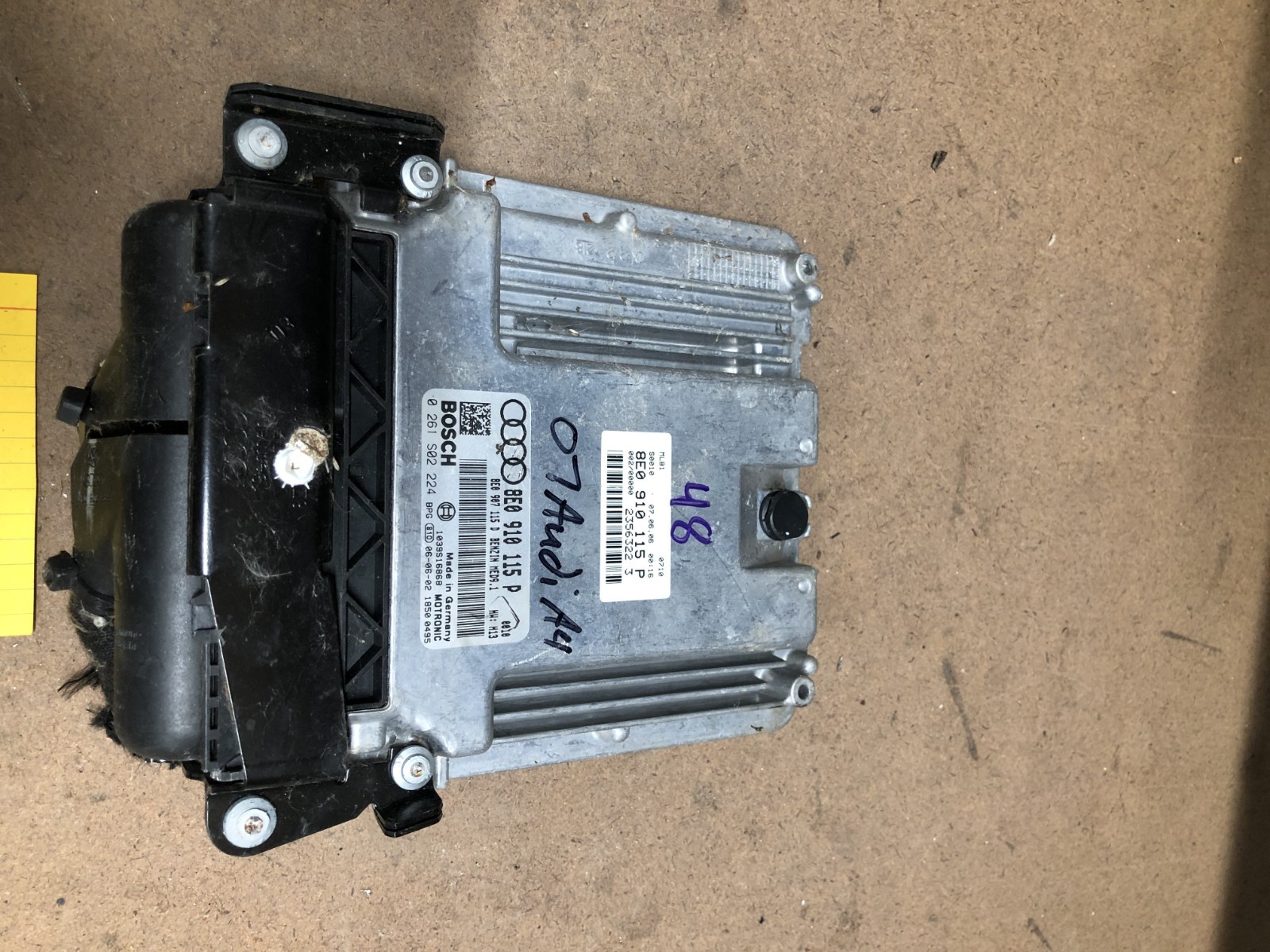 2007 Audi A4 Engine Computer Control Module ECU ECM PCM - 8E0 910 115 P Plugs