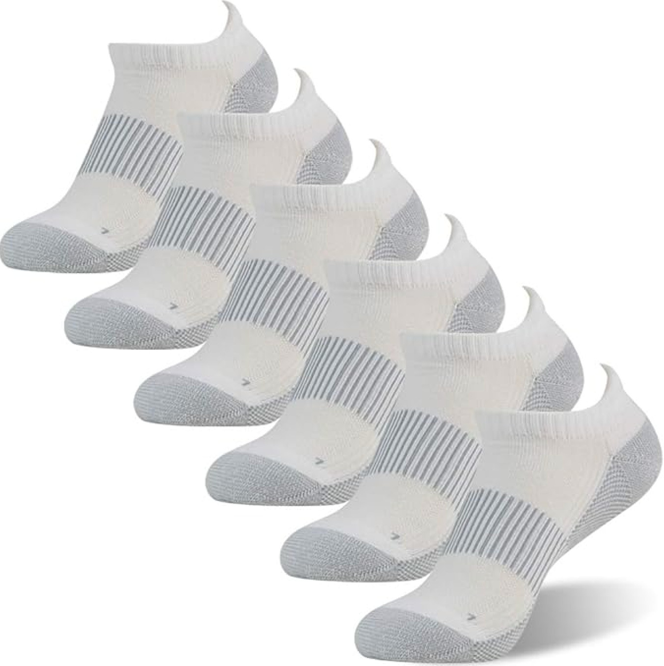 TruFit Unisex 3 Pack Arch Support Copper Compression No-Show Socks Sizes 6-12