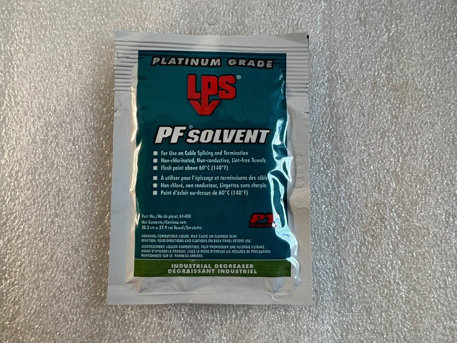 LPS PF Solvent Industrial Degreaser Wipes Lot of 9 P/N 61400 NEW Free Shipping
