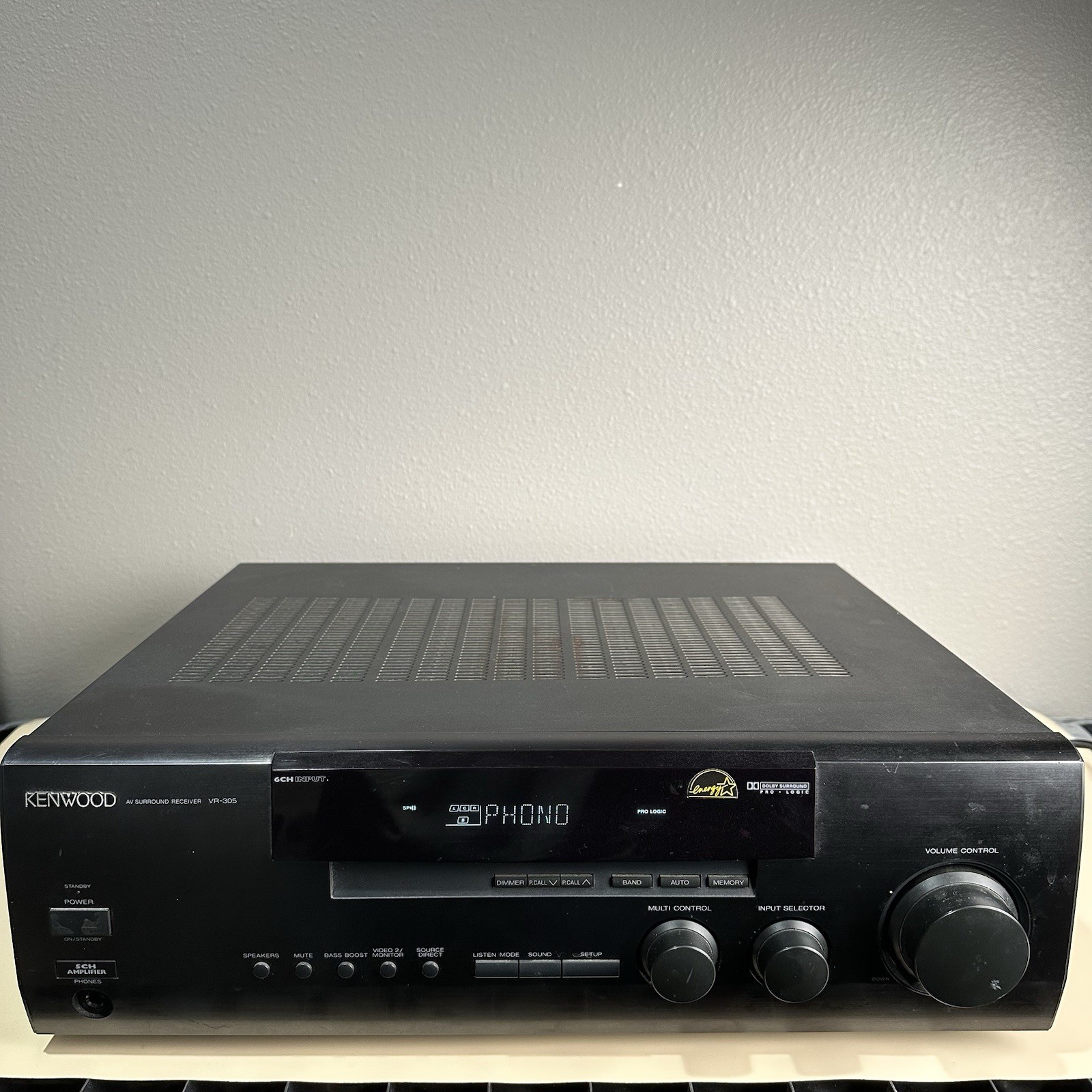 Kenwood AV Surround Receiver VR-305 6CH Input AM/FM Stereo Home Theater Tested