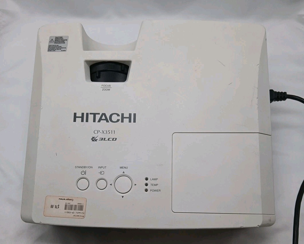 HITACHI CP-X3511 LCD Projector 3500 Lumens White Used Tested & Works