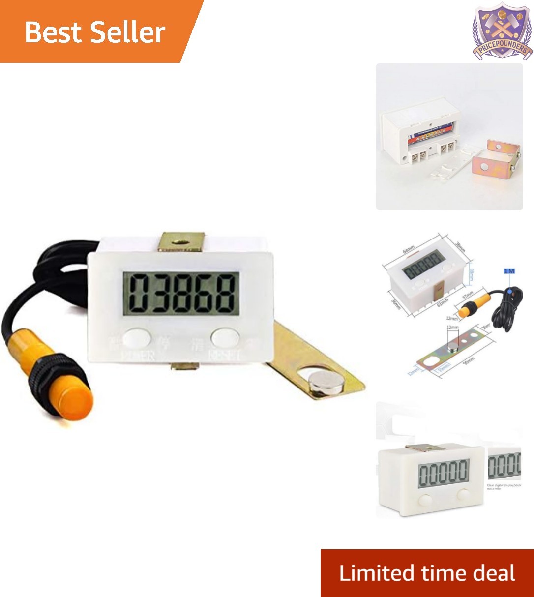 LCD Digital Counter 0-99999 5 Digit Proximity Switch Magnetic for Automation