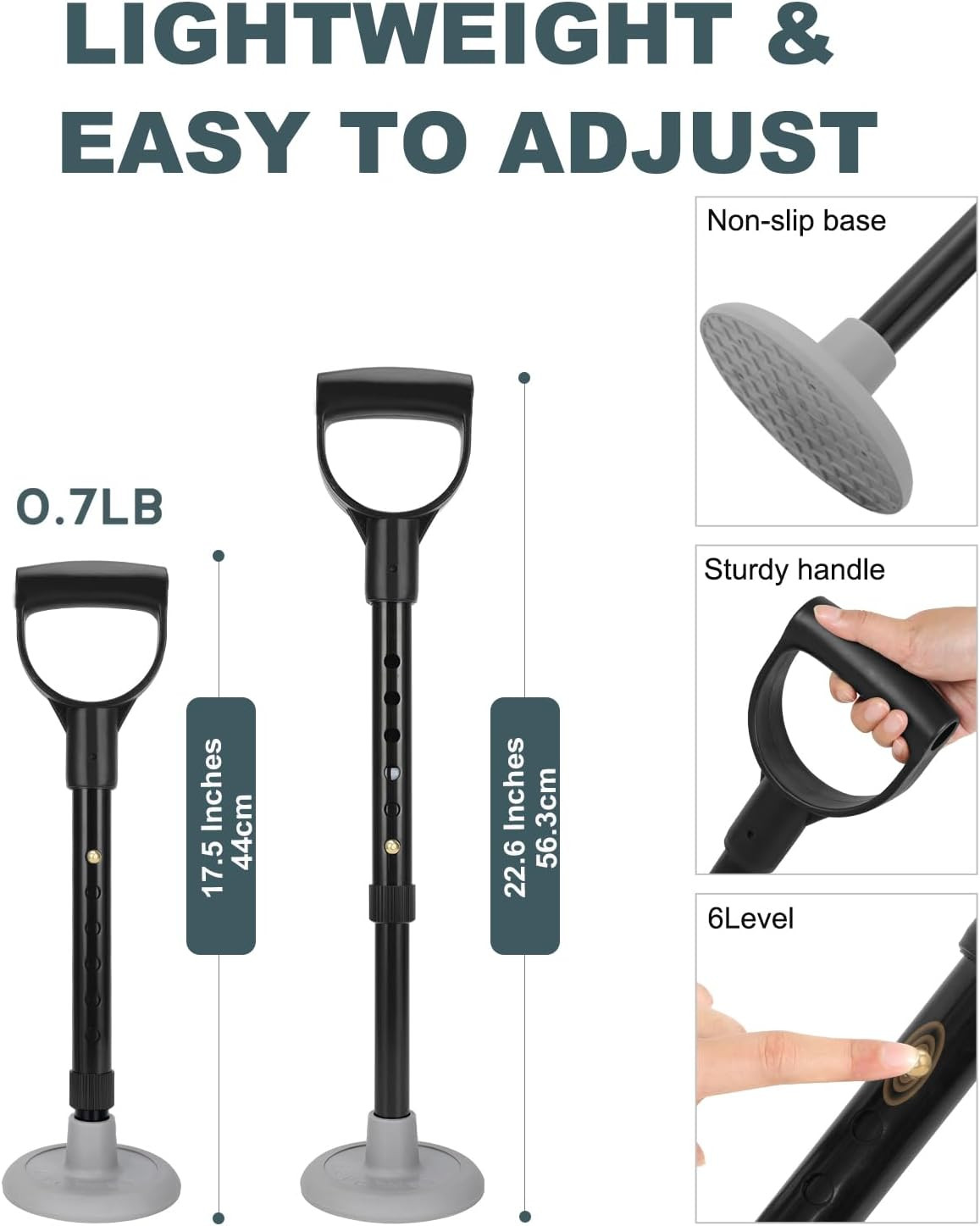 Mobility Aids Tool, Standing Aids Supports, 6 Size Adjustable Device to Help