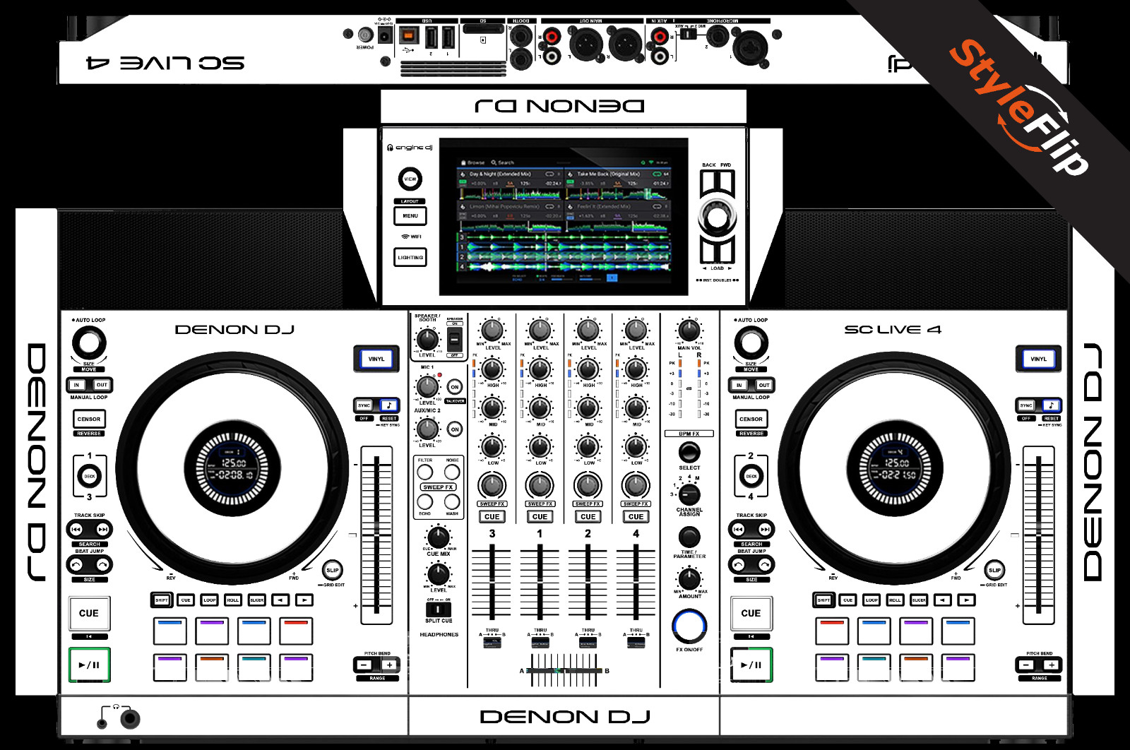 Denon SC Live 4 | Color White | Protective Decal | StyleFlip Skins