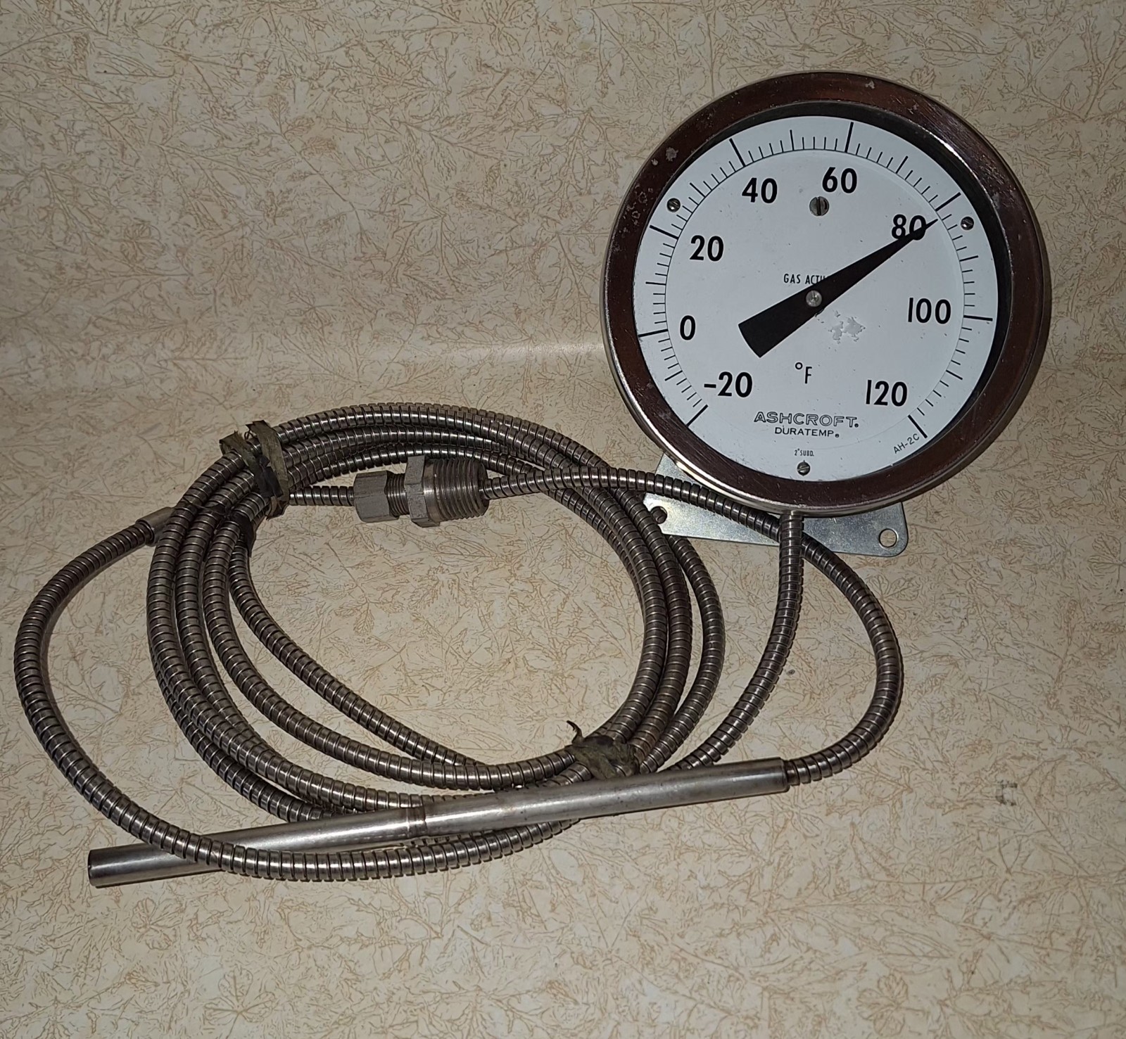 Ashcroft Duratemp Gas Actuated Remote Thermometer -20 to 120 °F Armored...