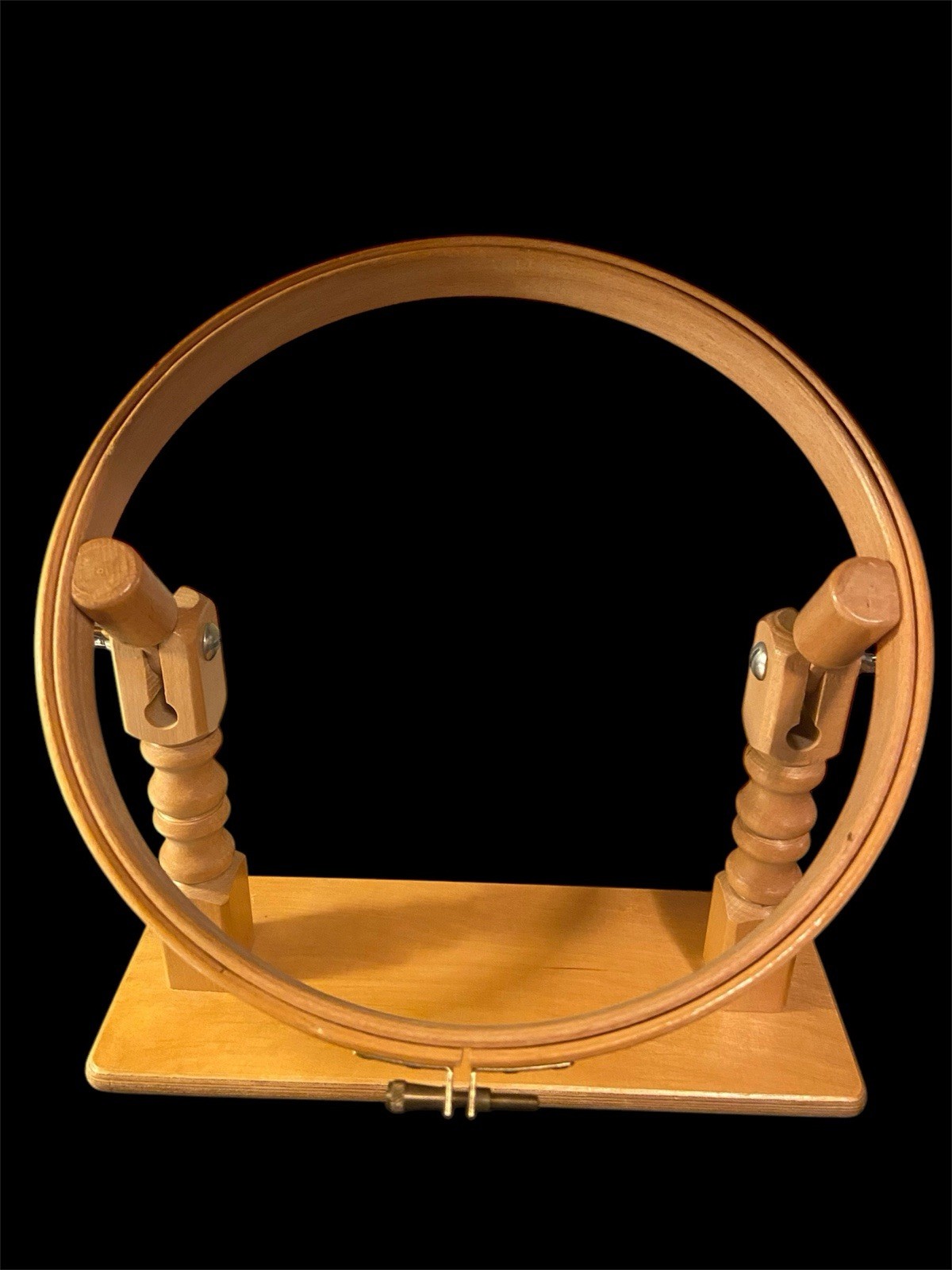 Vintage  10” Adjustable Needlework Hoop Free-Standing Wooden Made In England