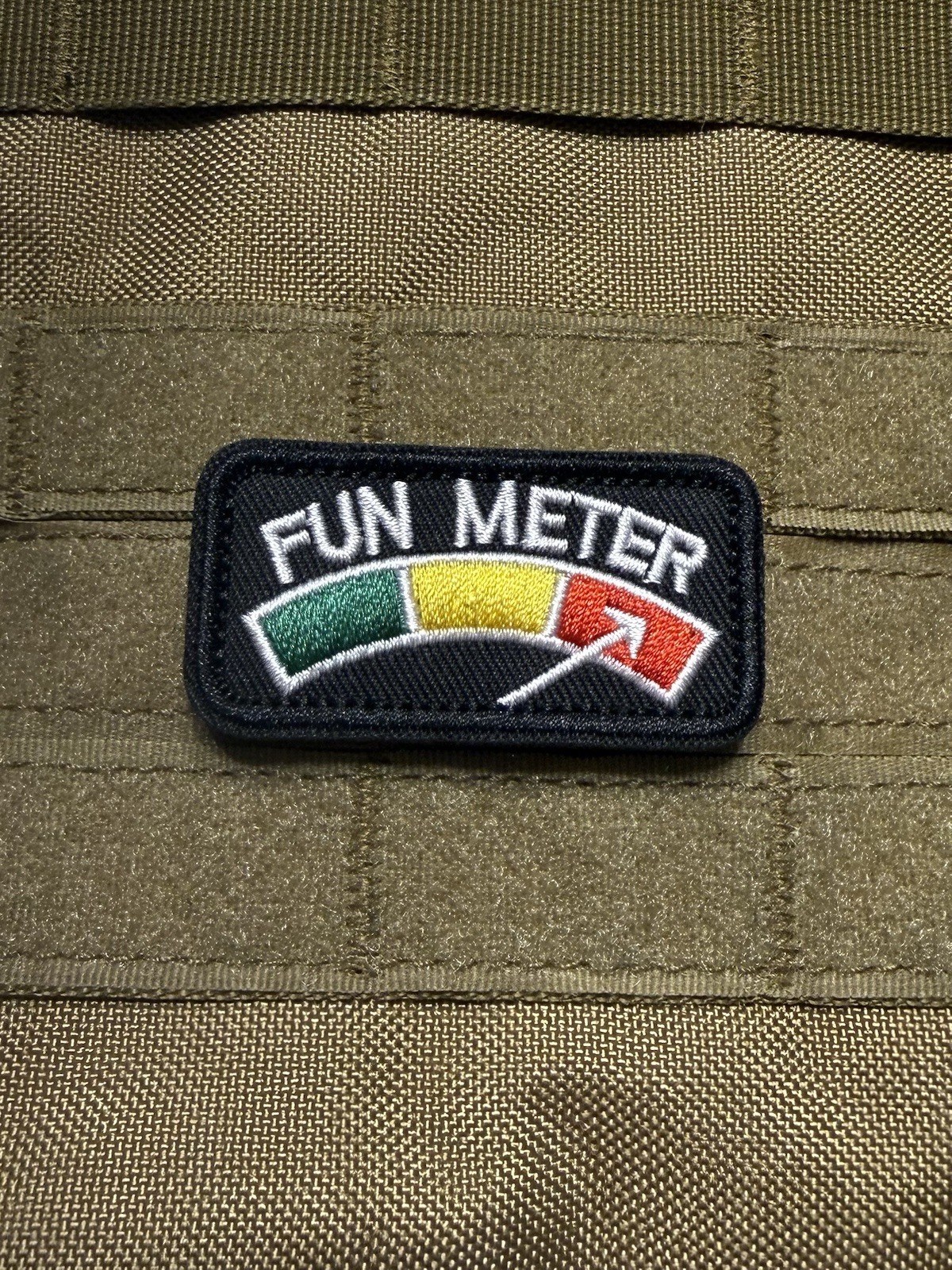 Fun Meter Empty Funny Tactical Morale Patch Hook Loop Black