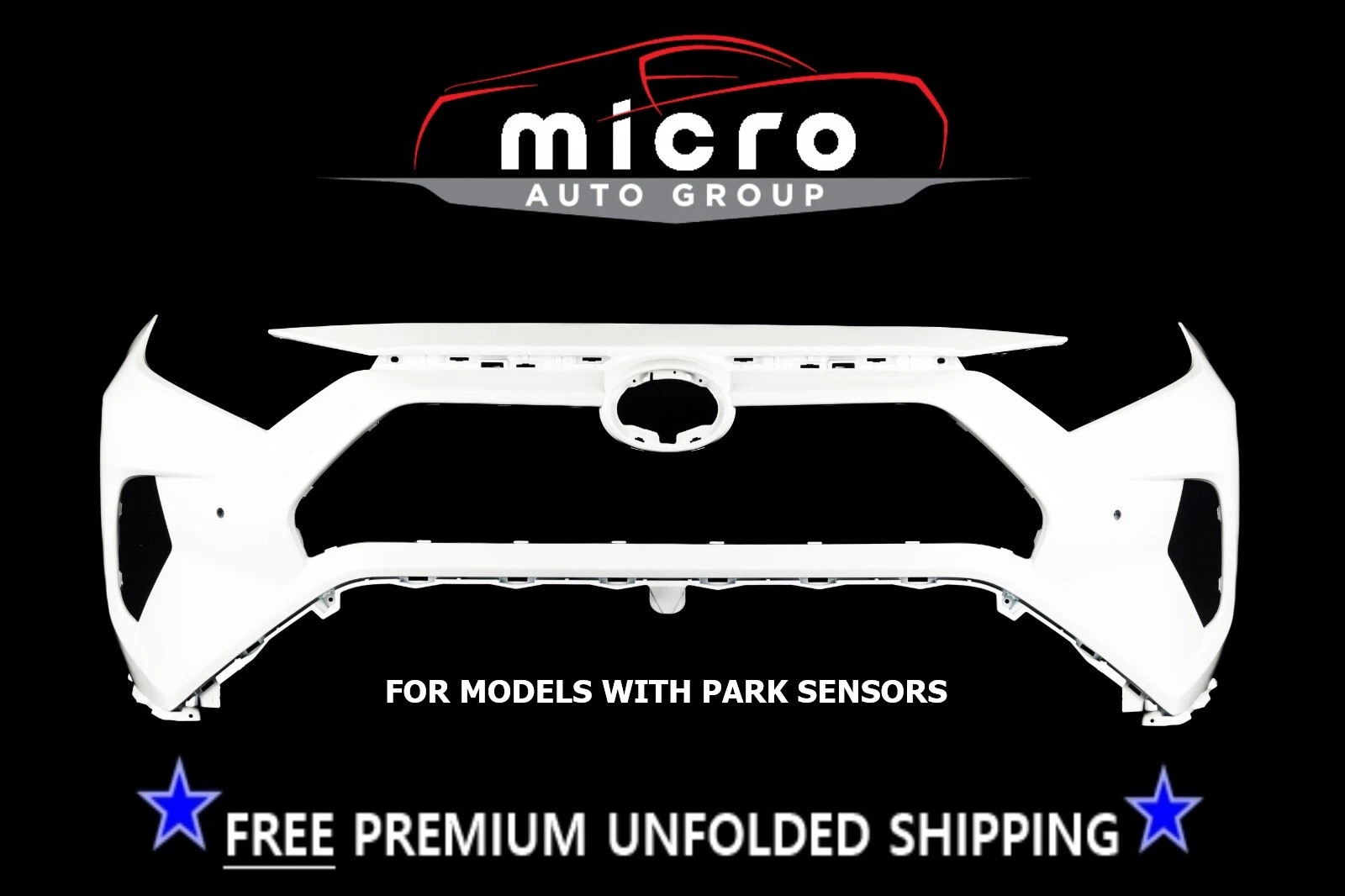 NEW FRONT BUMPER FOR 2019-2023 RAV4 PAINTED SUPER WHITE 040 UNFOLDED TO1000450