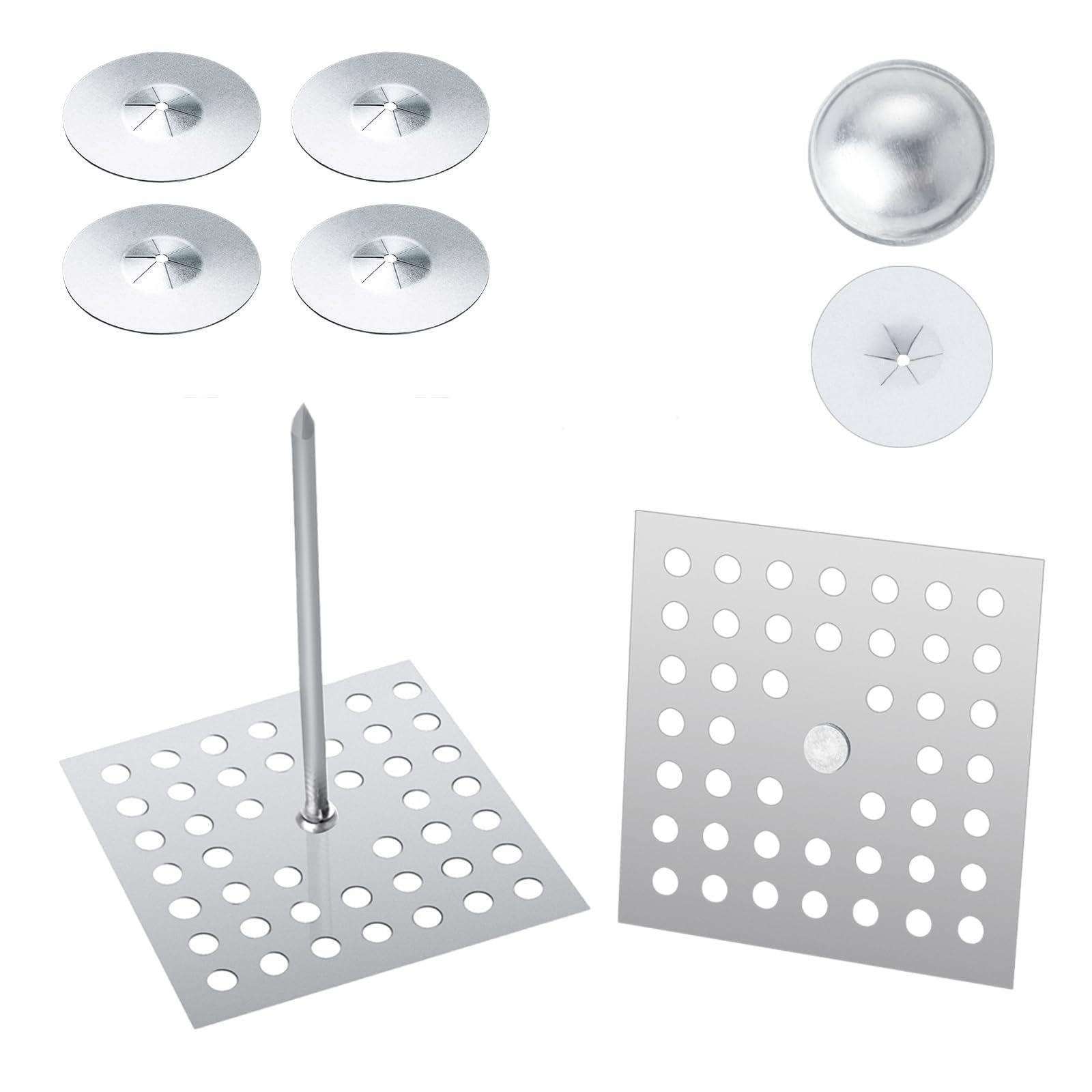 300 pcs Perforated Insulation Pins 2-1/2 Inch, 1.5 Inch Round Self Locking Wa...