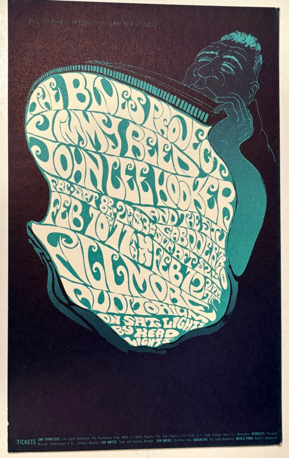 THE BLUES PROJECT FILLMORE BALLROOM 1967 BILL GRAHAM POSTCARD BG-49 N/M B-17