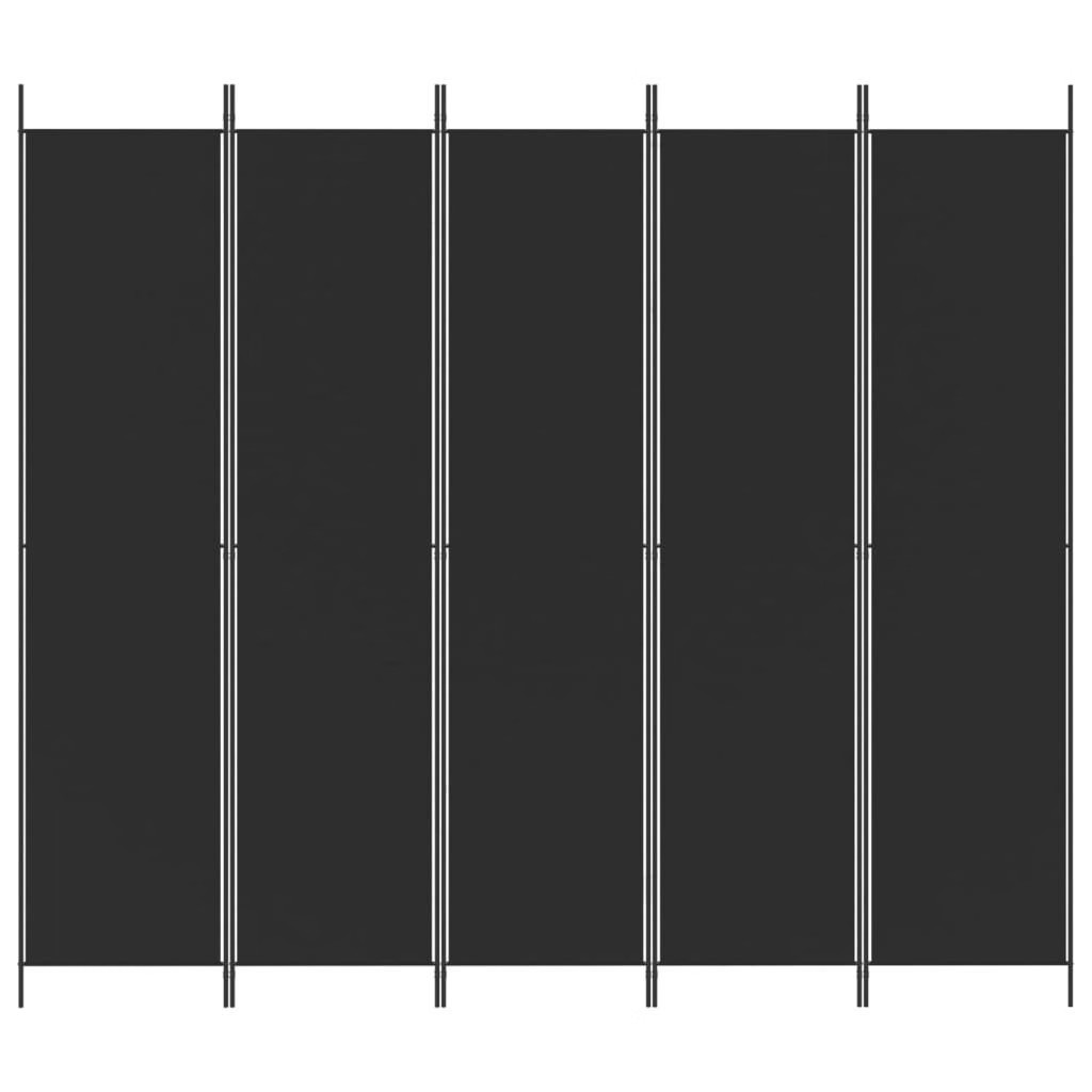 5-Panel Room Divider Black 98.4"x86.6" Fabric