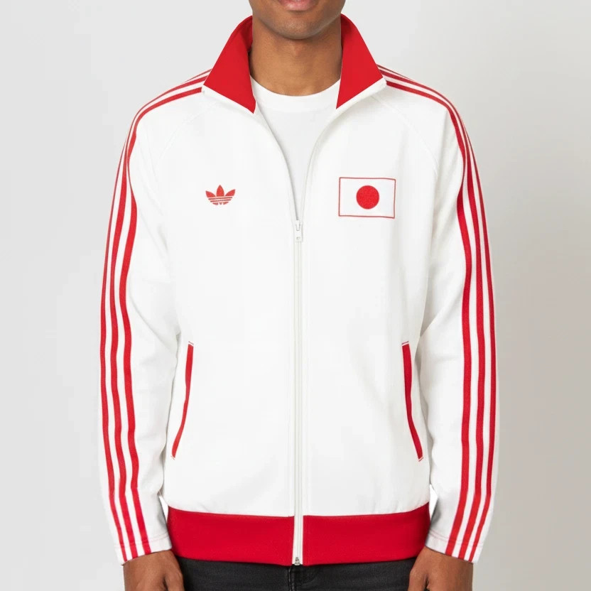 Men’s Vintage Adidas Japan Olympic Track Jacket White & Red Jacket