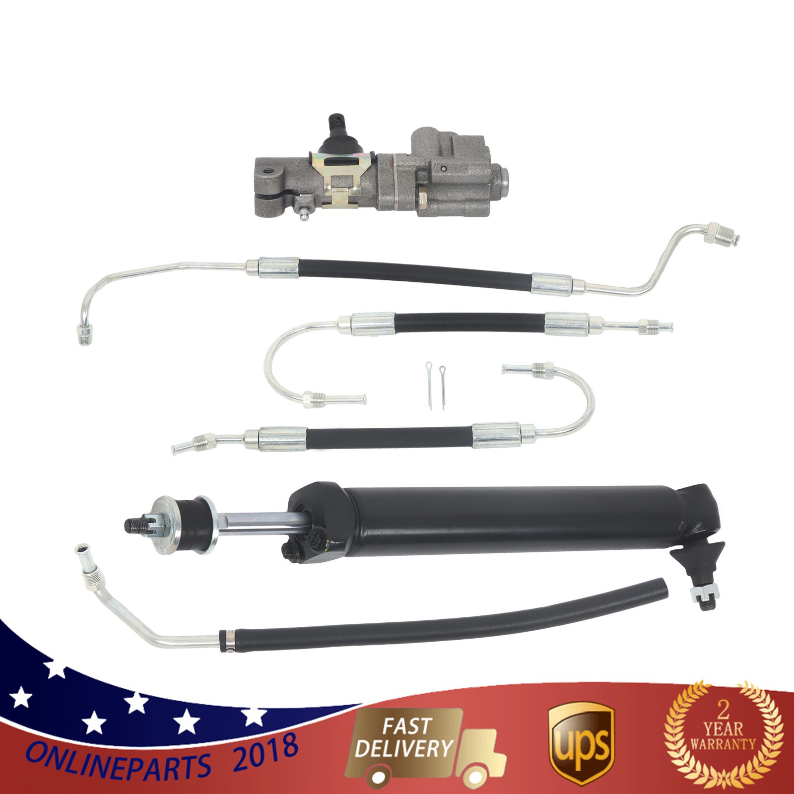 For Chevrolet Corvette 1963-1979 Power Steering Valve Cylinder Ram Hose Kit