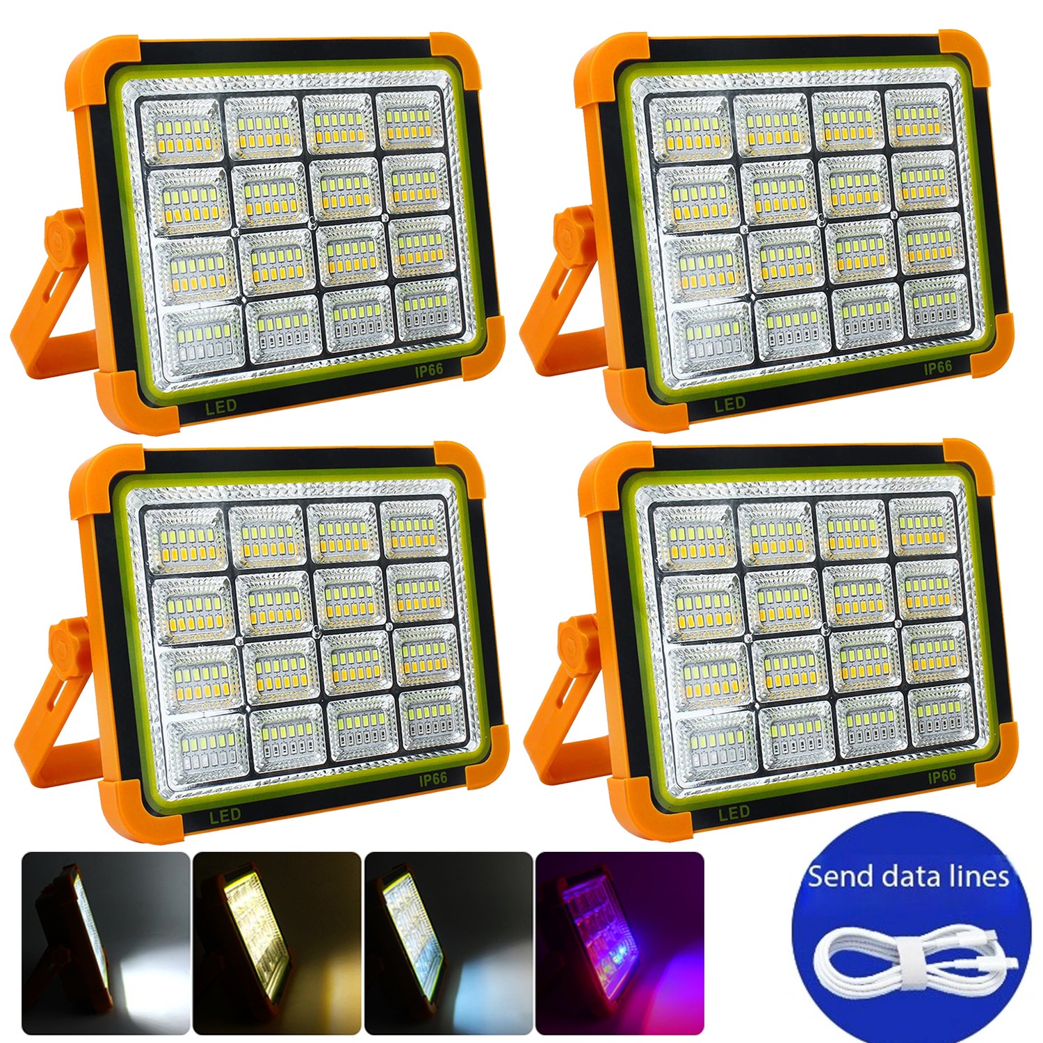 650W Portable LED Solar Power Rechargeable Work Light Emergency Floodlight Camp