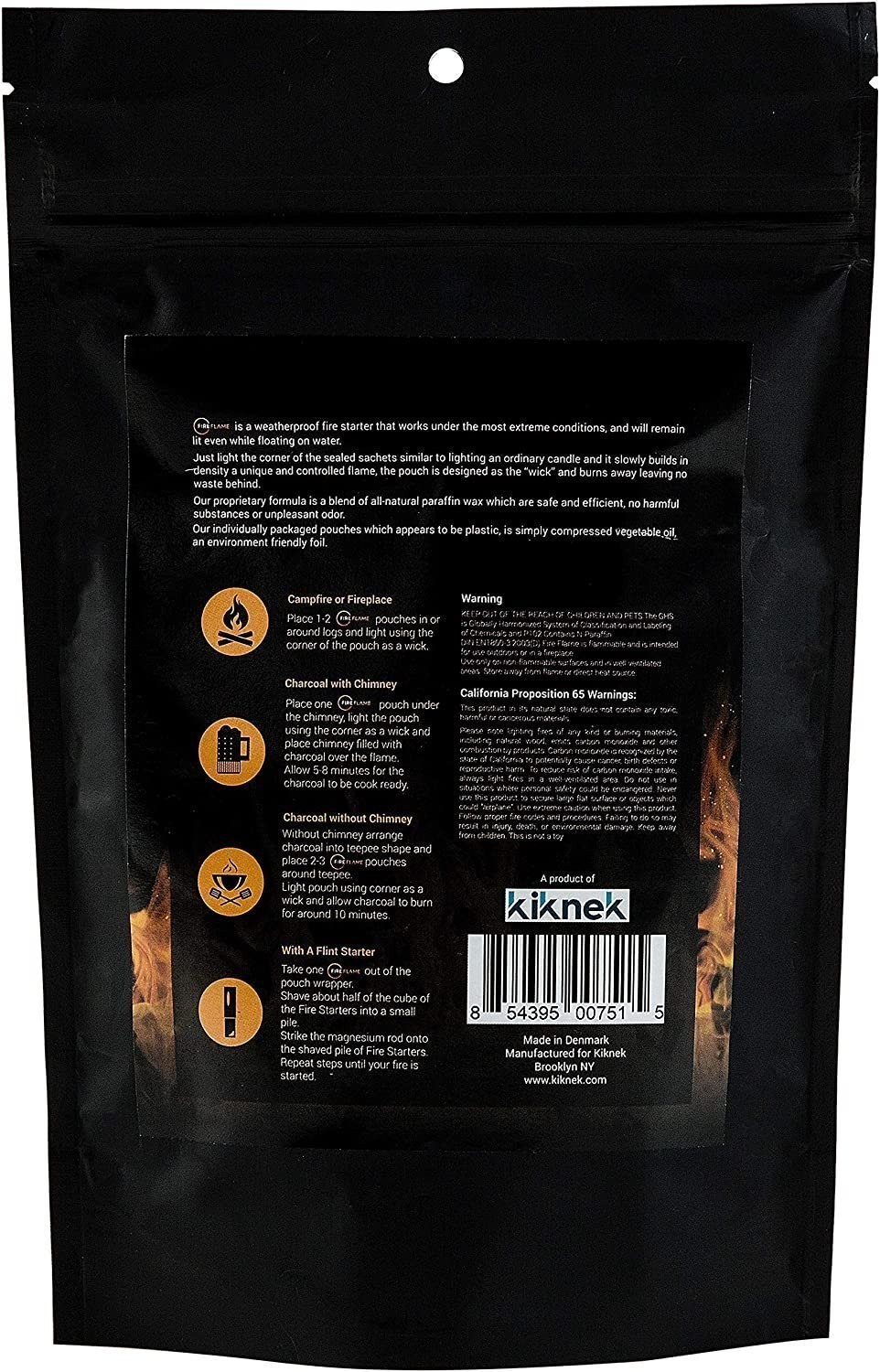 Fireflame Quick Instant Fire Starter - 100% Waterproof Indoor & Outdoor, 40 Pack