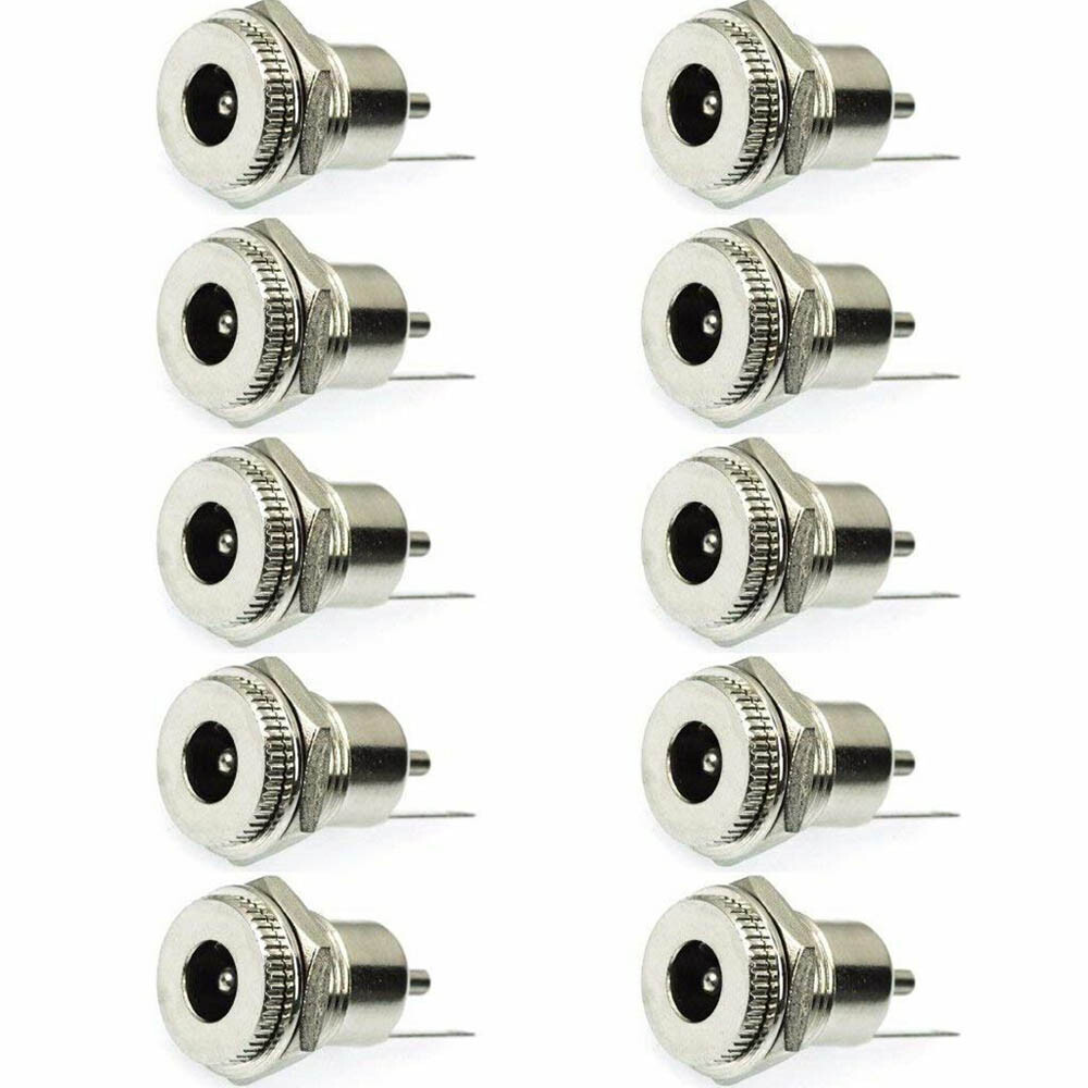 20/40X DC Power Supply Jack Plug Socket Female Panel Mount Connector 5.5mmx2.1mm