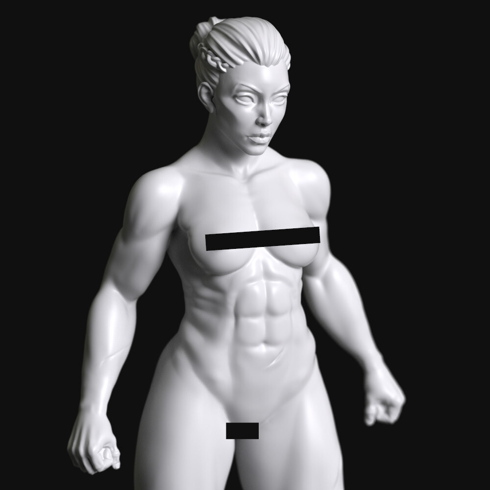 Gene-forged Female Marine without Armour 02b - 28mm Resin Mini by Manufaktura