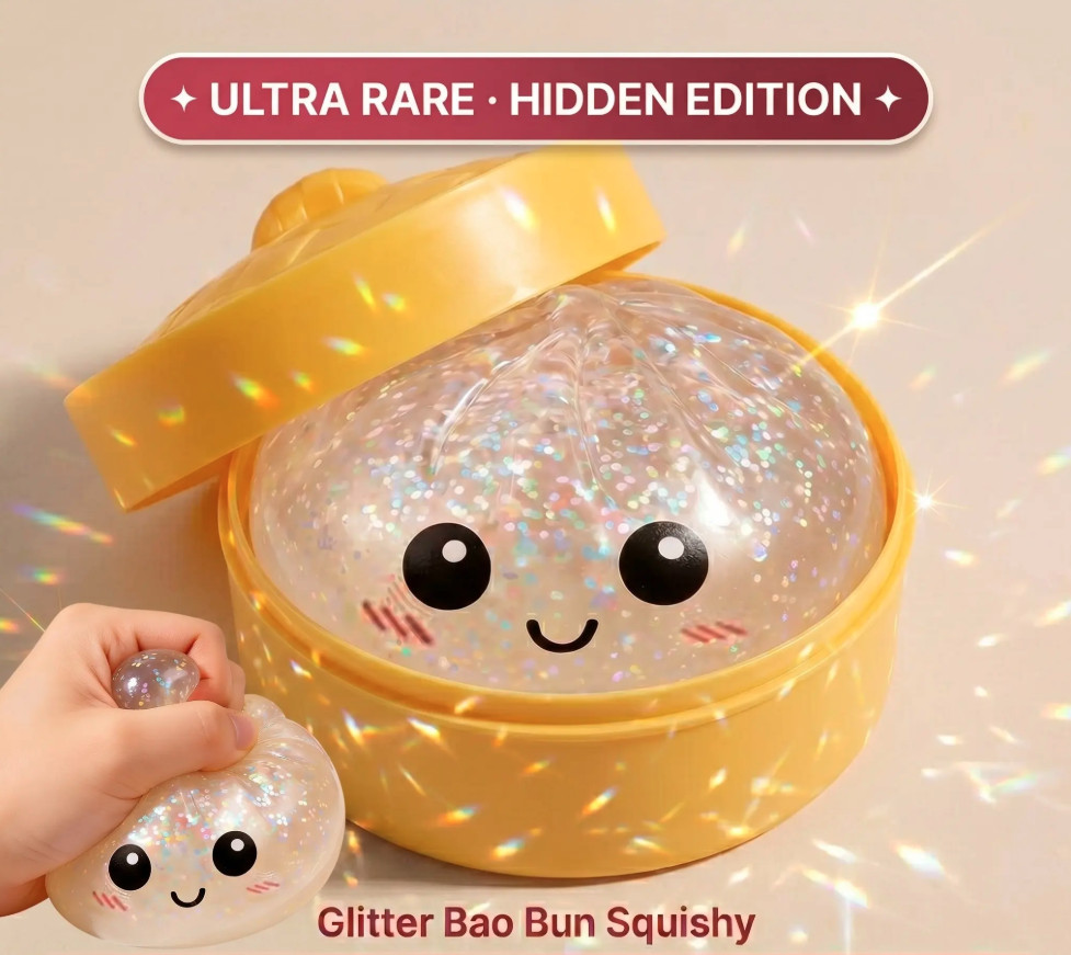 Mystery Squishy Bun Dumpling ULTRA RARE GLITTER Limited Edition, Viral, Random