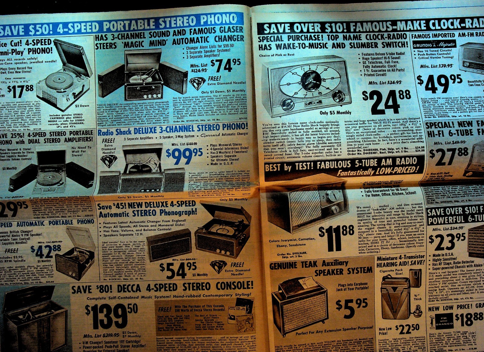 Radio Shack Fall 1960 Catalog Circular Stereo Preamp Speaker Camera Transistor