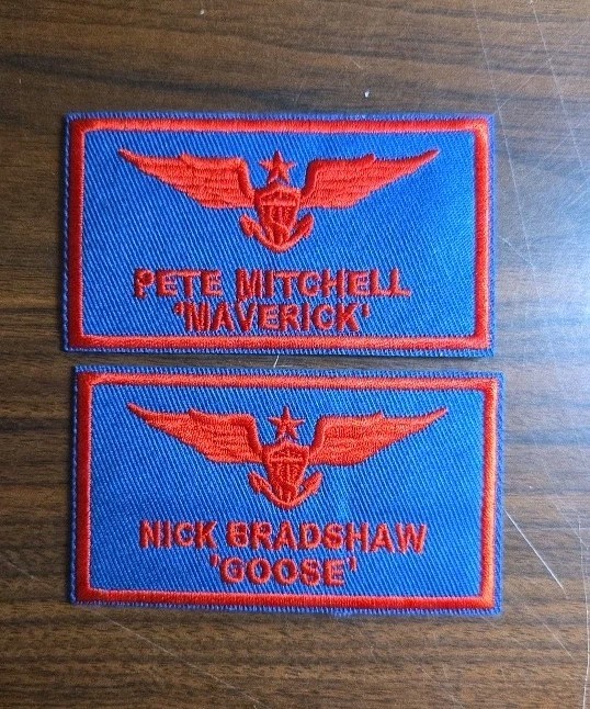 Goose Maverick Top Gun Navy Fighter Weapons School Morale Patch 2PC Bundle