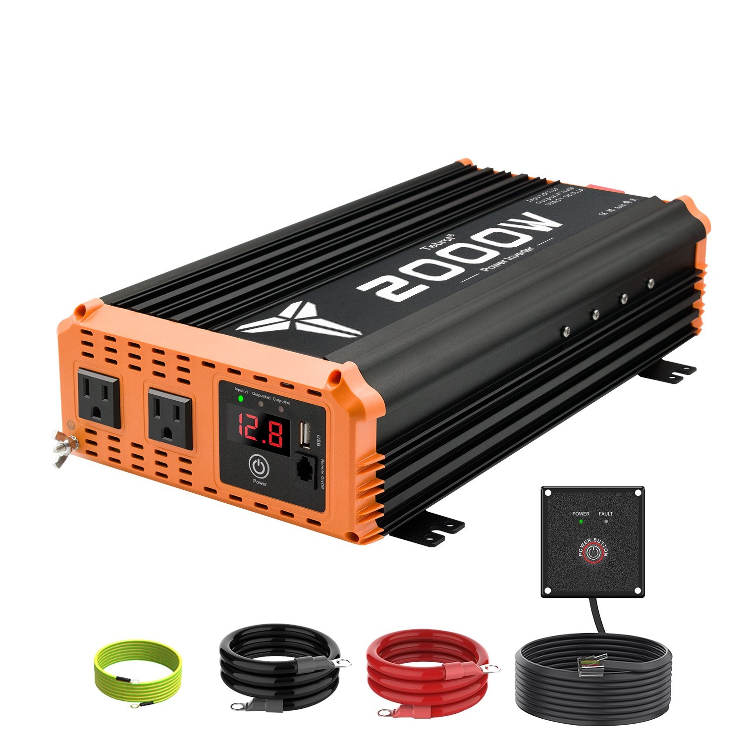 2000W Inverter 12V DC to 110V AC Power Inverter for Home RV Truck Off-Grid Solar