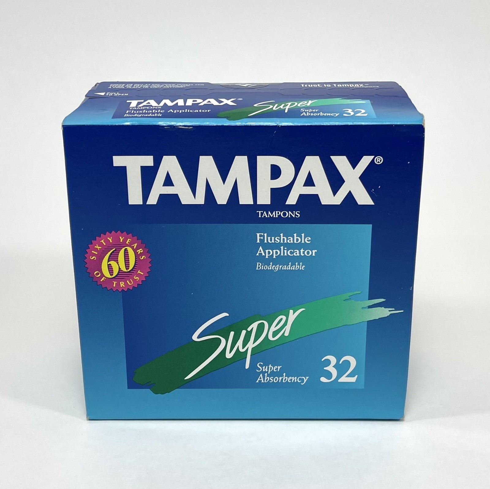 Vintage 1996 Tampax Tampons 32 Count Flushable Applicator Super Absorbency