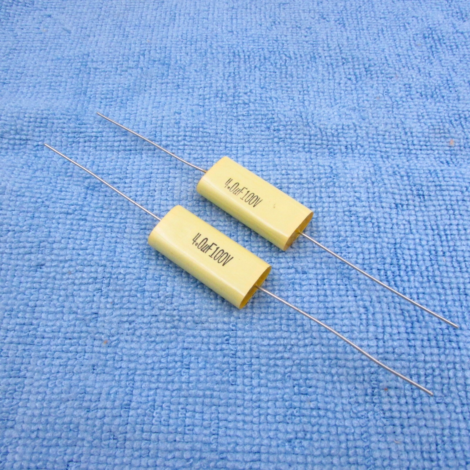 Qty 2  4uF 100V Metalized Polyester Film Speaker Crossover Capacitor