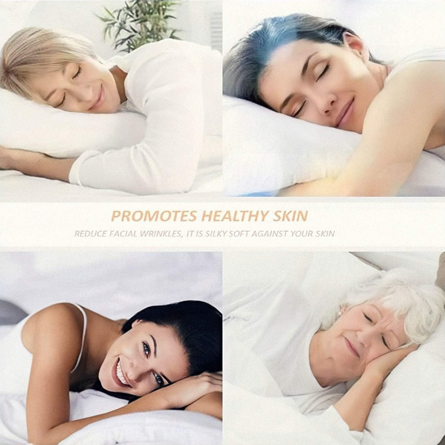 100% Silk Pillow Cases 2 Pack, Mulberry Silk Pillowcase for Hair and Skin with H