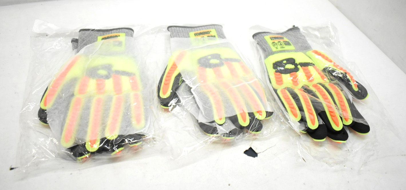3 Pairs Magid T-REX Hi-Vis Impact Work Gloves Cut A7 Puncture 4 ANSI/ISEA 138 L2