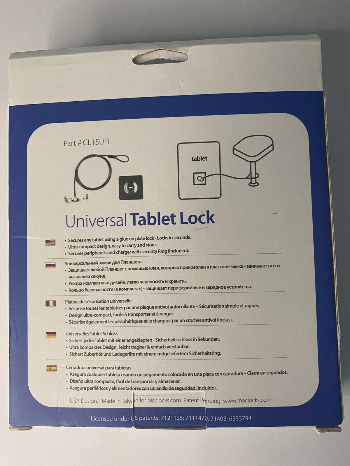 Maclocks Universal Tablet Lock Secures any Tablet in Seconds with Key New in Box