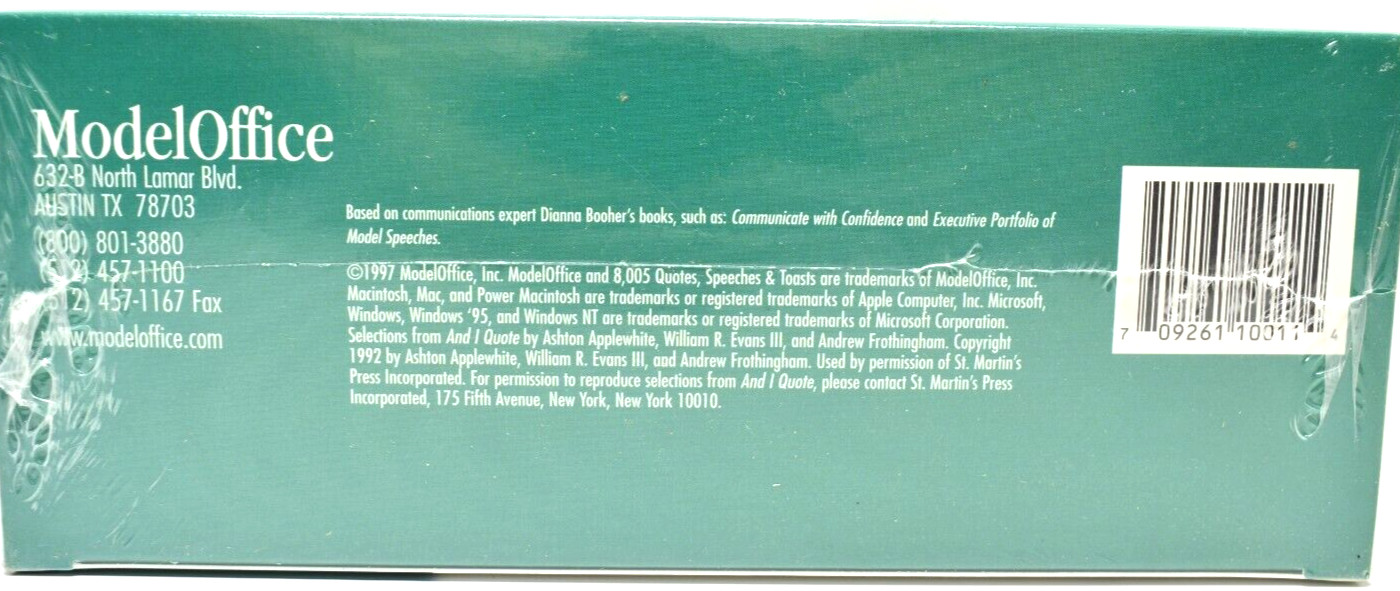 8005 Quotes, Speeches & Toasts Model Office PC, Mac, Windows, 1997 CD-ROM