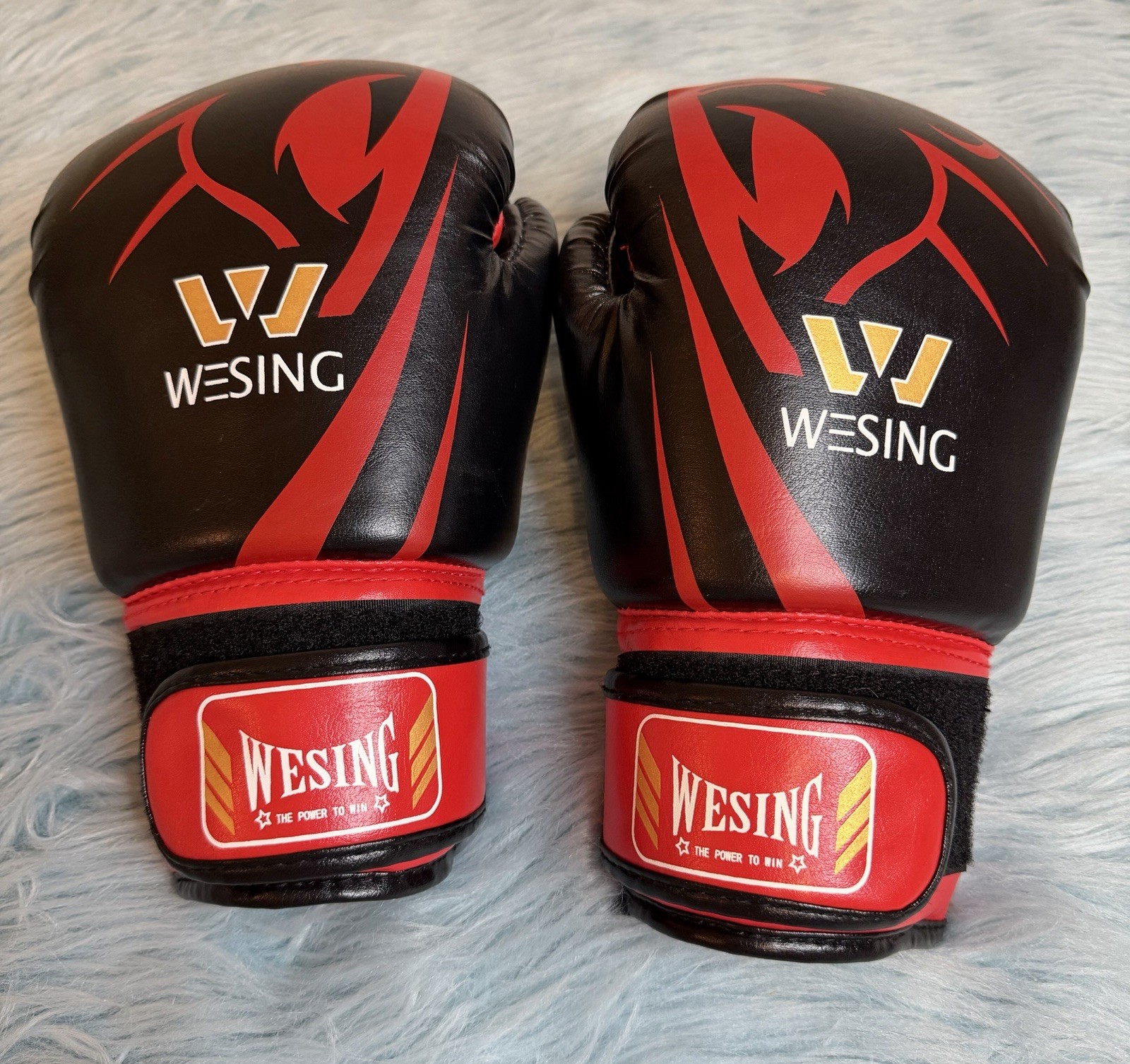 Wesing Boxing Gloves Red Black Training Sparring Gloves Adult Pair