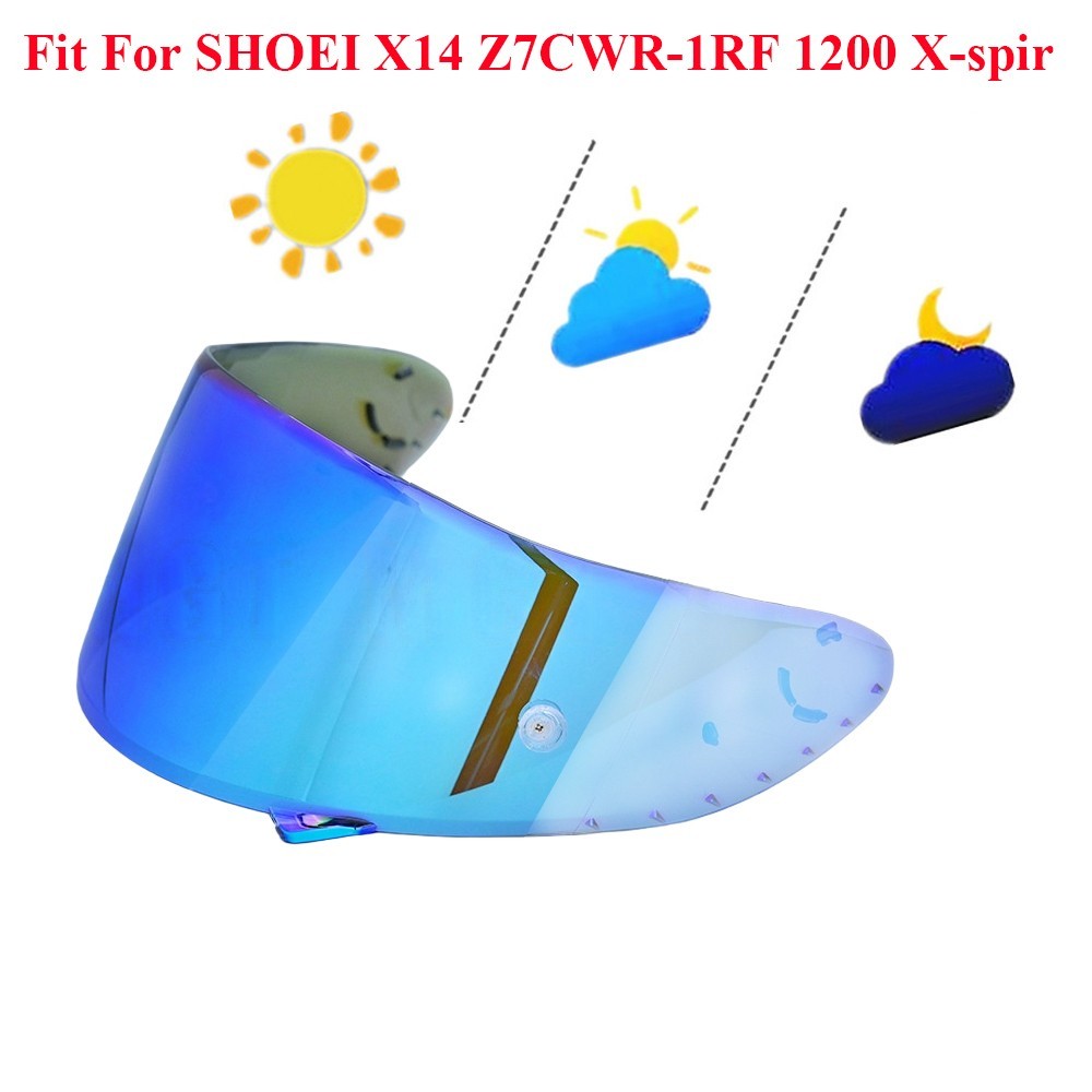 Photochromic Blue Visor For SHOEI X14 Z7 CWR-1 NXR RF-1200 X-Spirit Helmet Lens